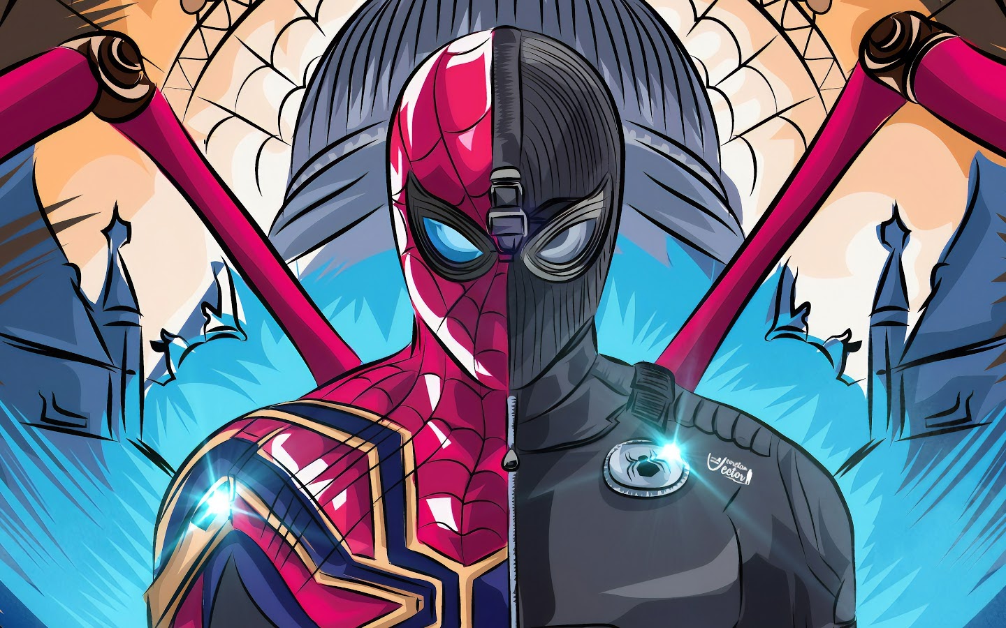 Iron Spider Stealth Suit Spider Man Far From Home 8K Wallpaper