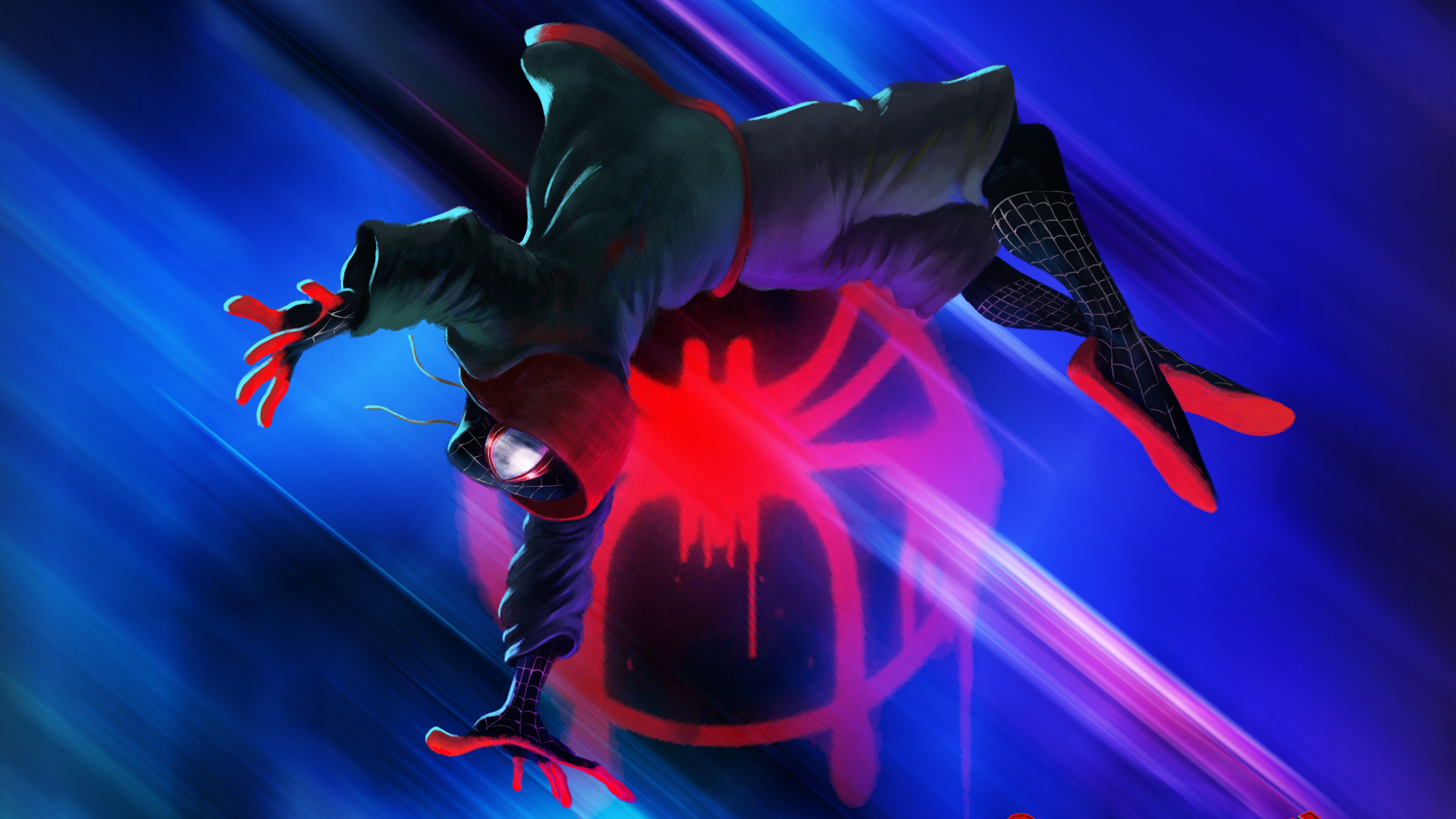 Wallpaper, Spider Man Into the Spider Verse, Miles Morales, animated movies, Marvel Comics 3508x1973