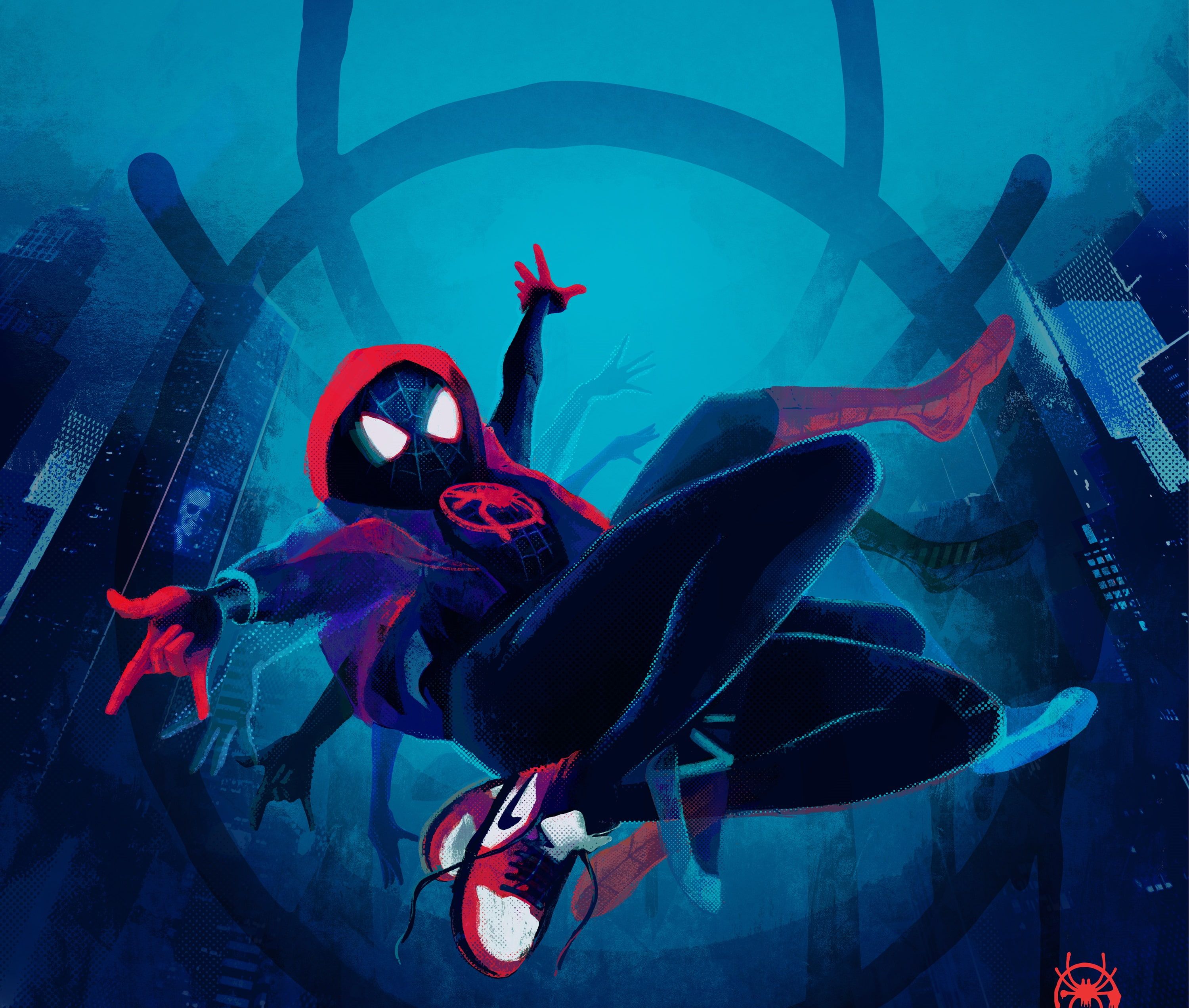 Movie Spider Man: Into The Spider Verse Miles Morales #Spider Man K # Wallpaper #hdwallpaper #desktop. Marvel Spiderman Art, Spiderman, Spider Verse