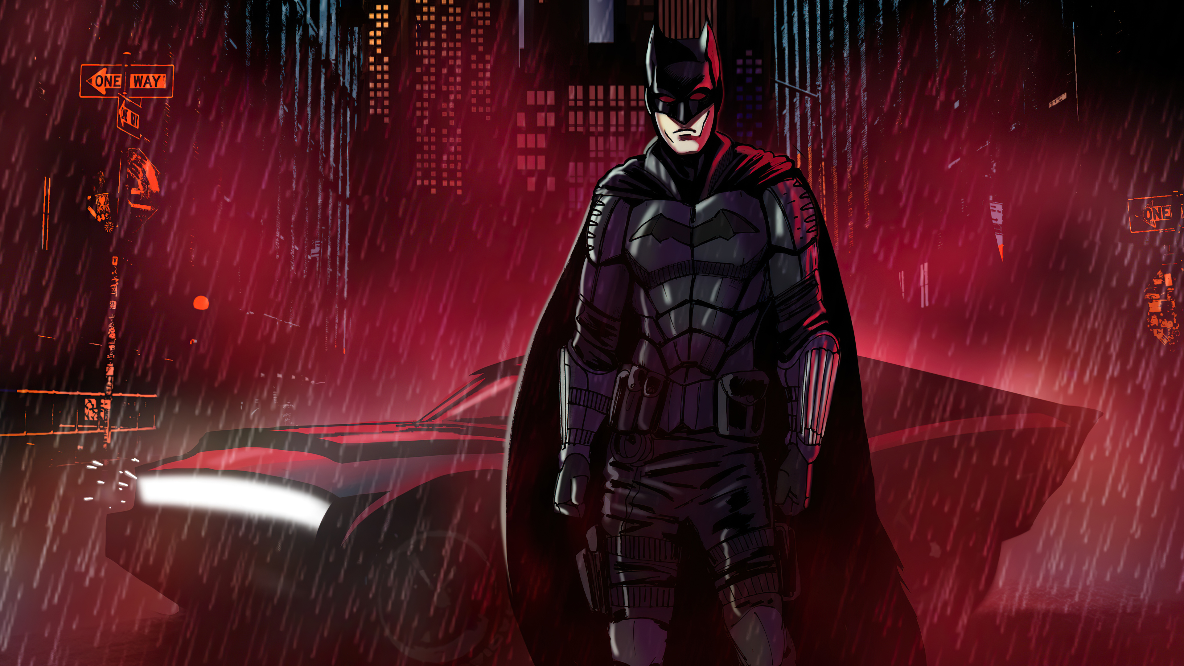 The Batman Night Cyberpunk Neon 4k 320x568 Resolution HD 4k Wallpaper, Image, Background, Photo and Picture