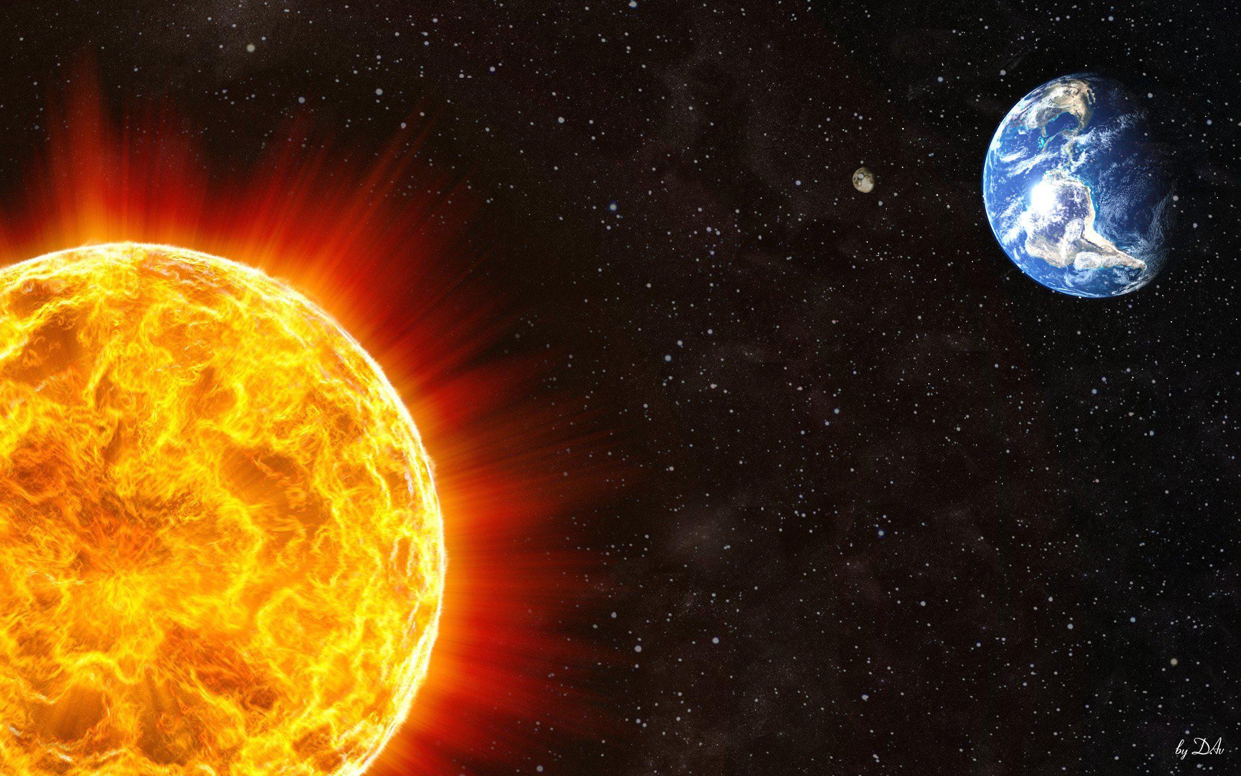 Hd Sun Stars Planets Earth Space Desktop Wallpaper Planet And Sun