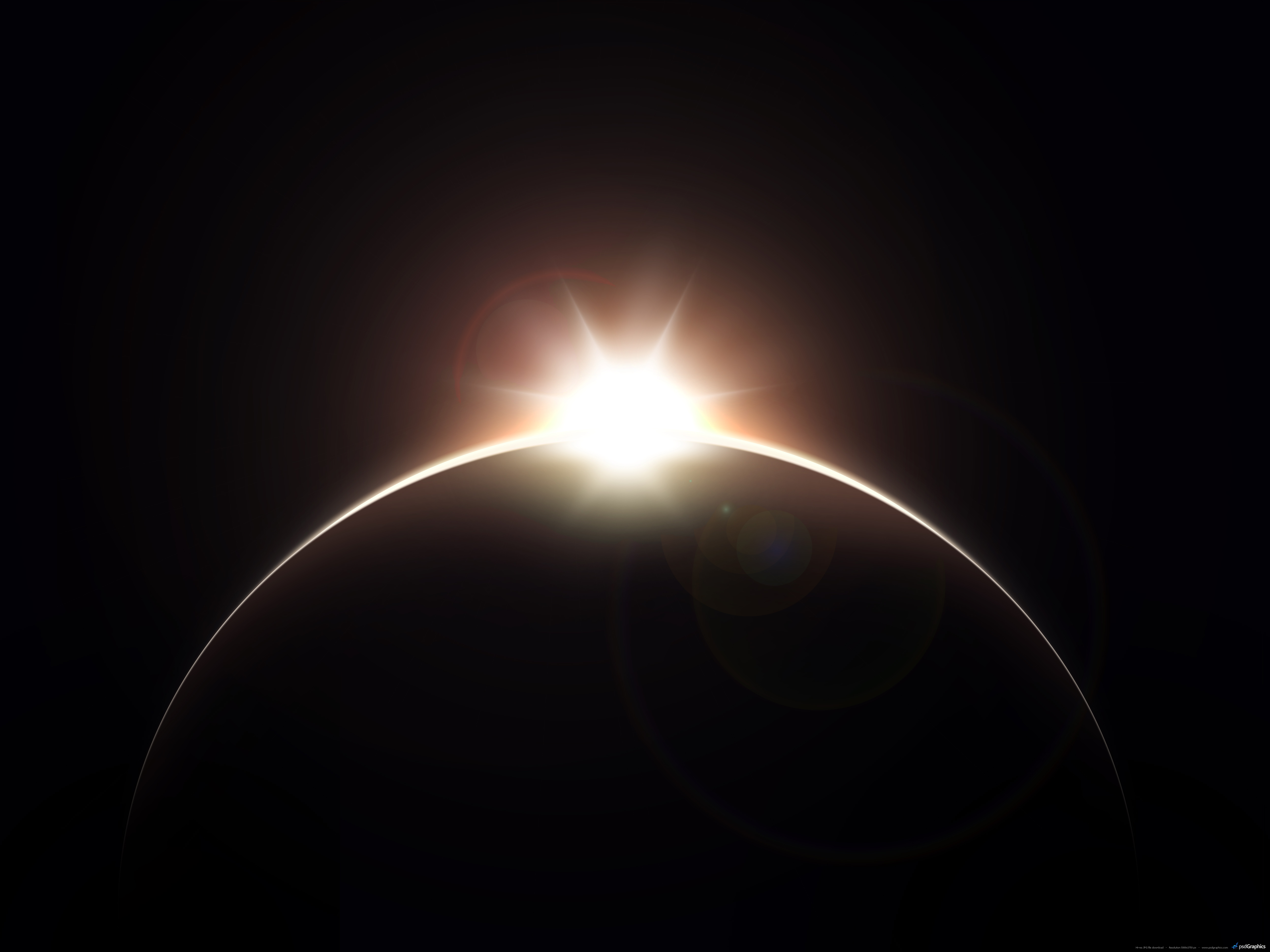 Planet with rising Sun background
