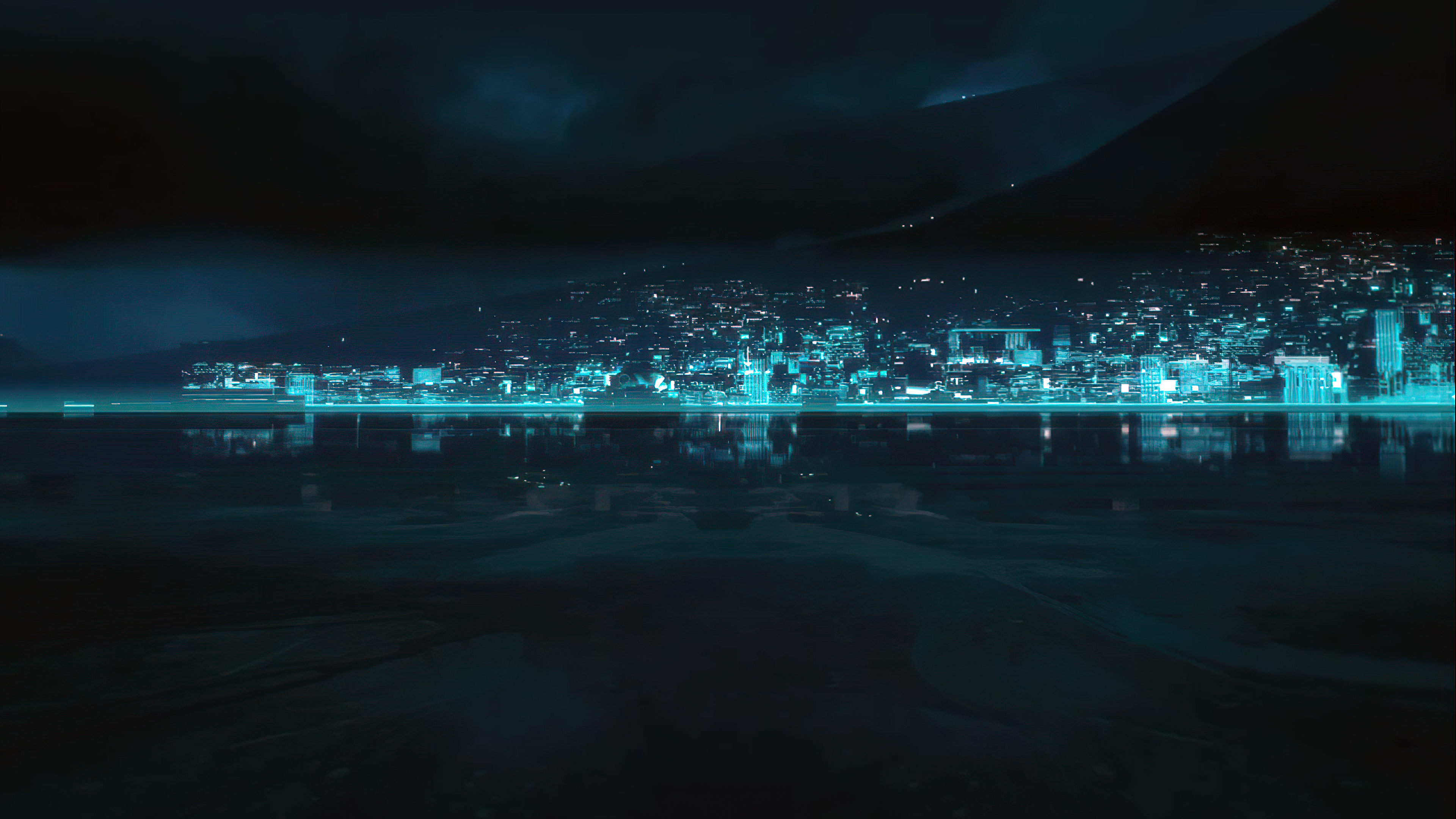 Wallpaper, Tron Uprising, city, blue 3840x2160