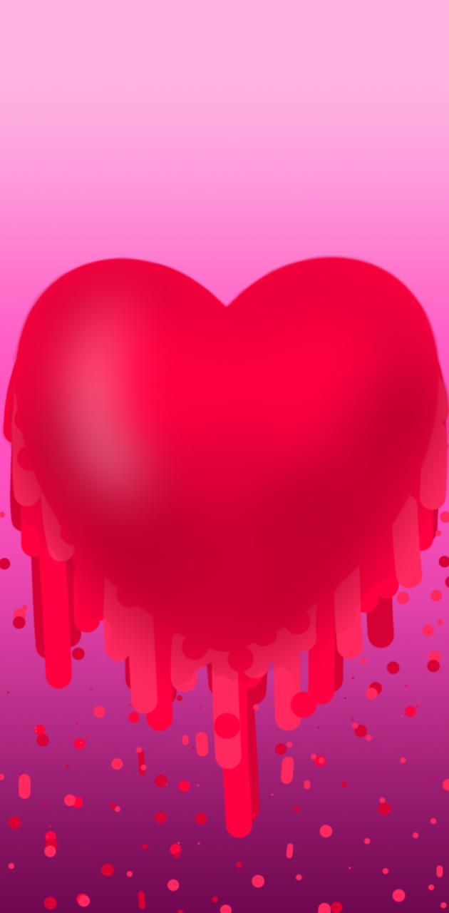 Melting Heart pink wallpaper