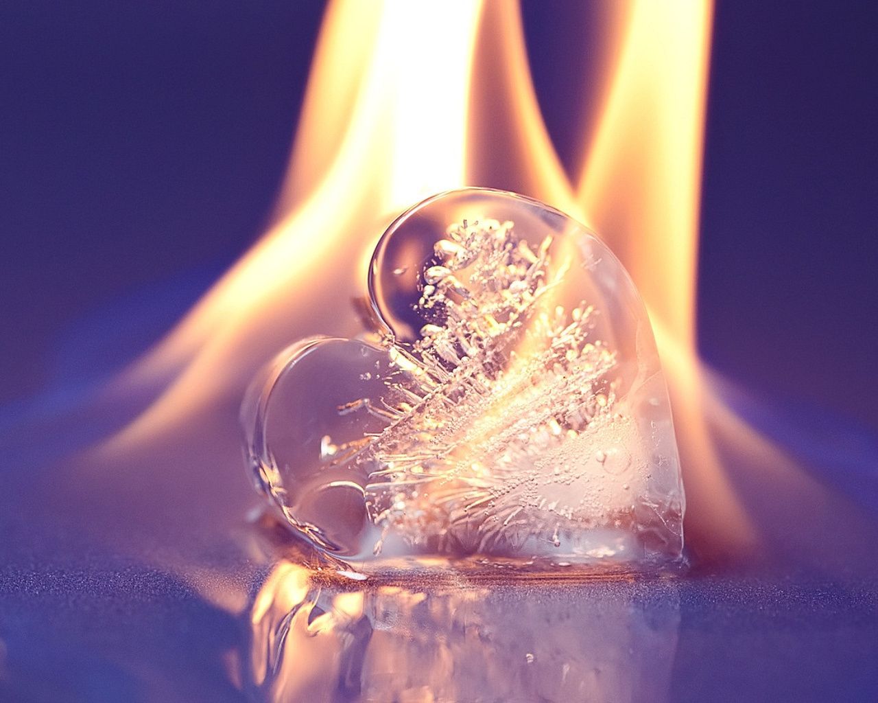 Melting: A Poem. Ice heart, Fire heart, Heart wallpaper