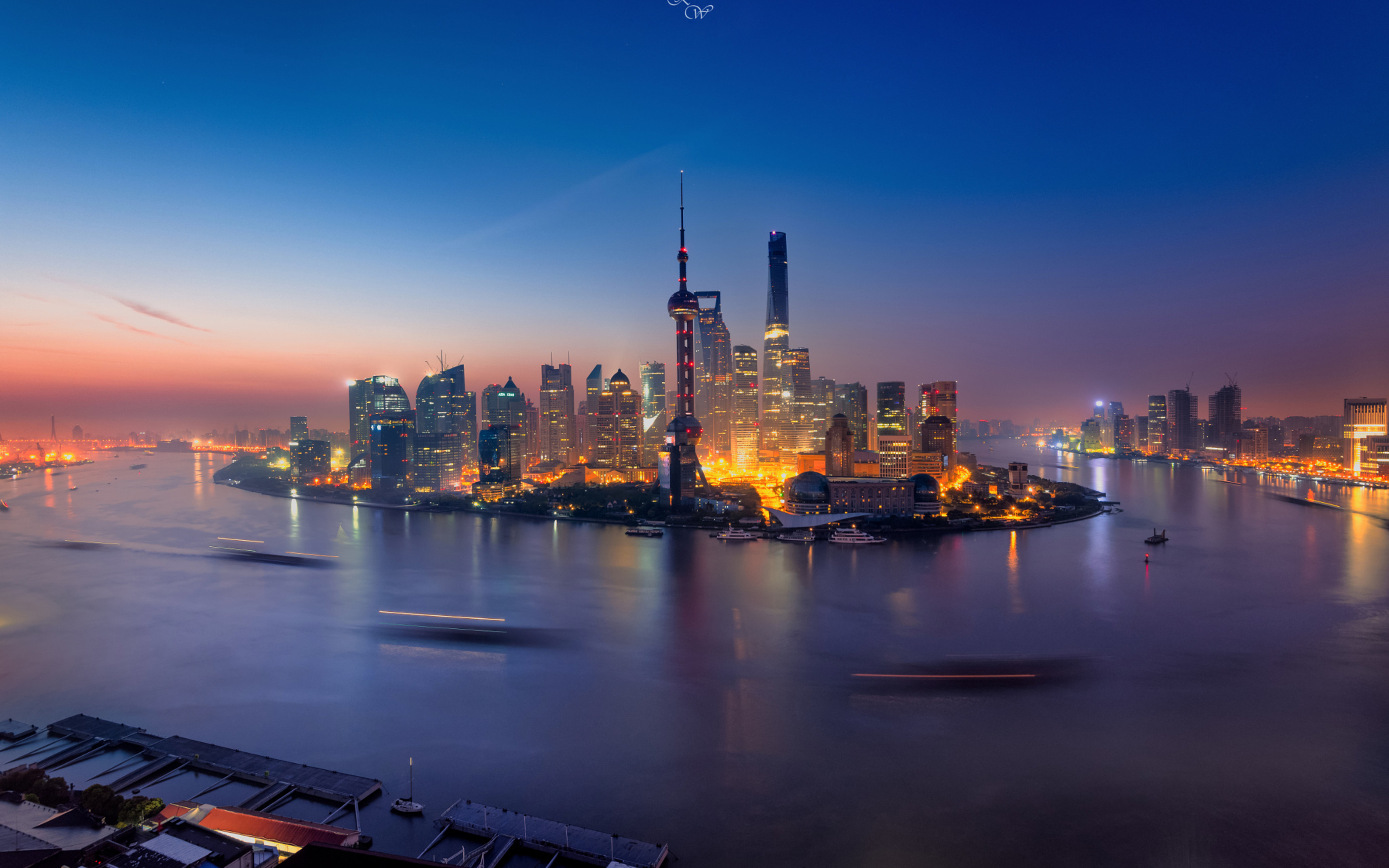 Shanghai China Buildings Light Macbook Pro Retina HD 4k Wallpaper, Image, Background, Photo and Picture