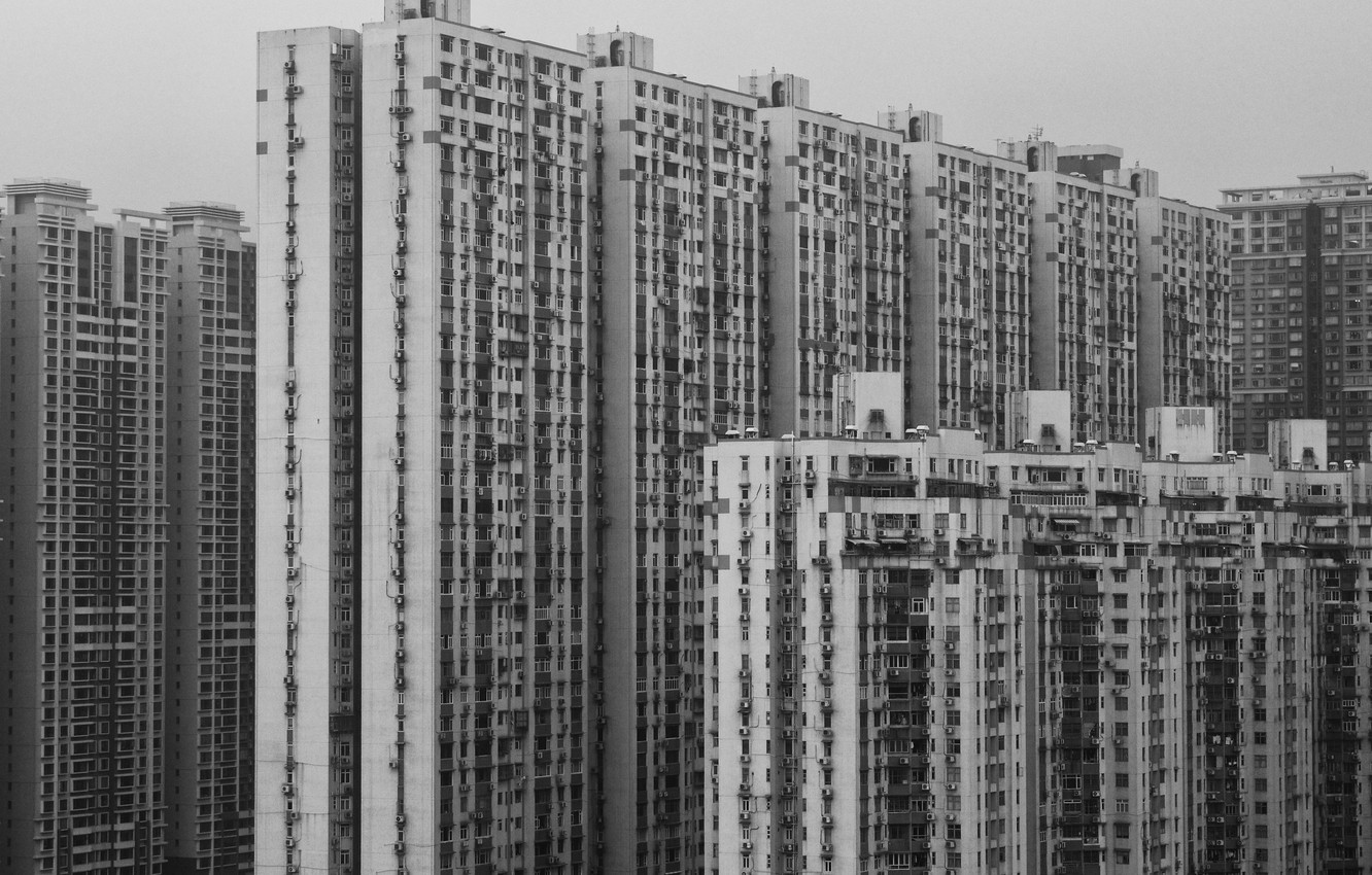Wallpaper China, Window, Black And White, Buildings, Architecture, Skyscrapers, Asia, B W Image For Desktop, Section город