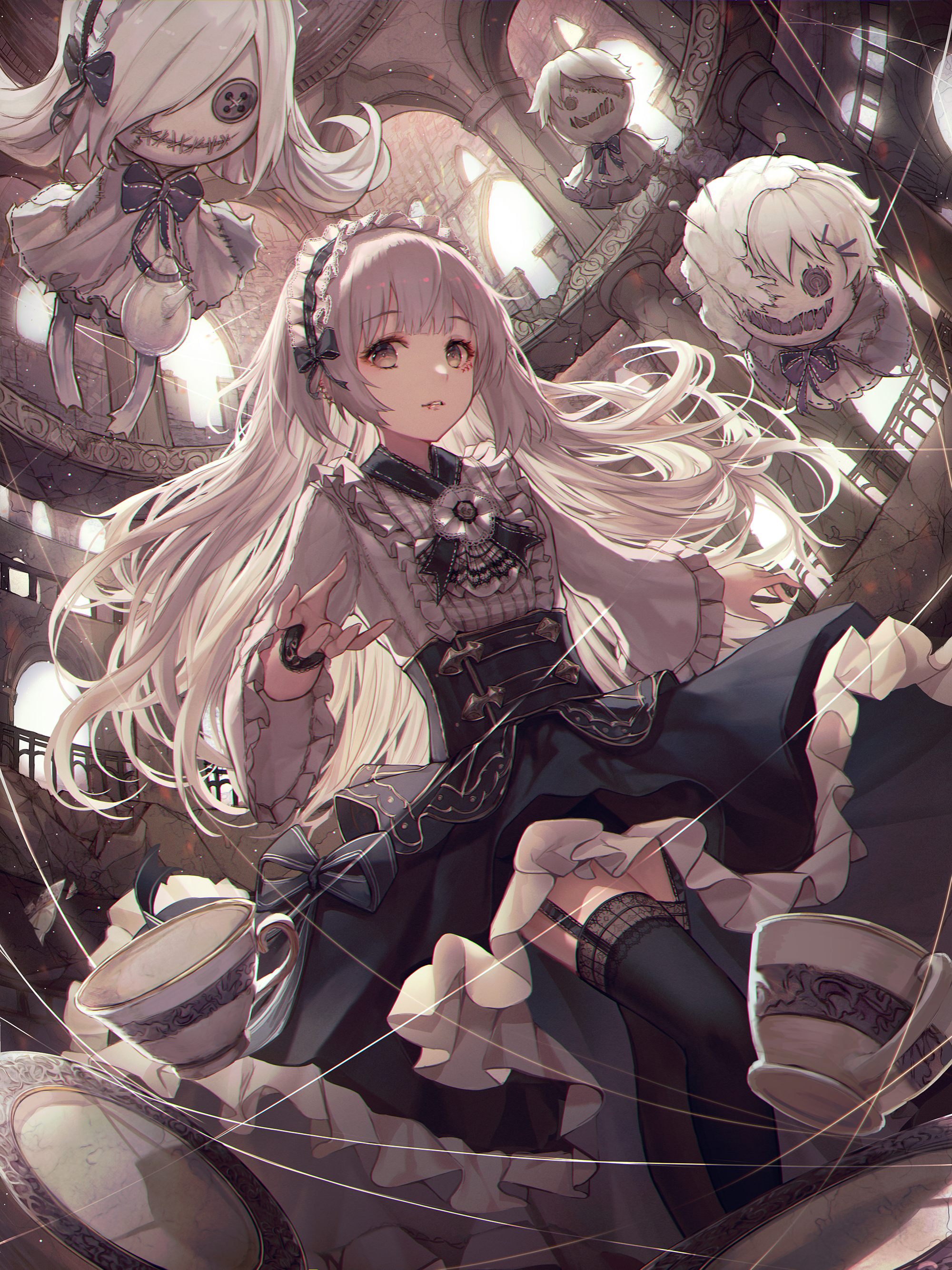 Wallpaper, anime girls, original characters, gothic lolita 2000x2667