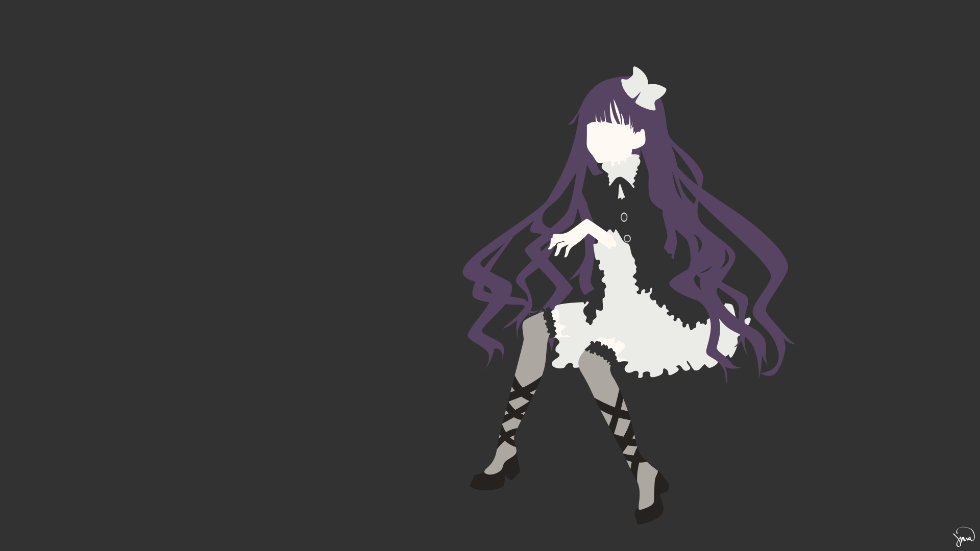 Minimalism Shiki Gray Background Gothic Lolita Sunako Kirishiki Wallpaper:1920x1080