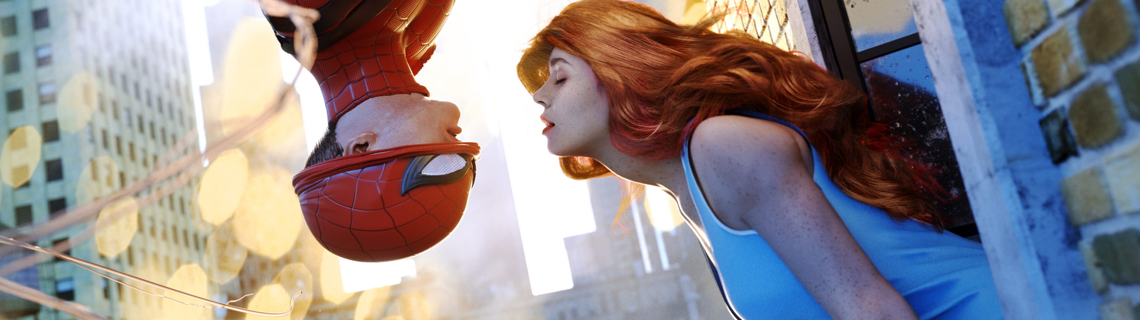 Spider Man Wallpaper 4K, Peter Parker, Mary Jane, Marvel Comics, Romantic, Graphics CGI