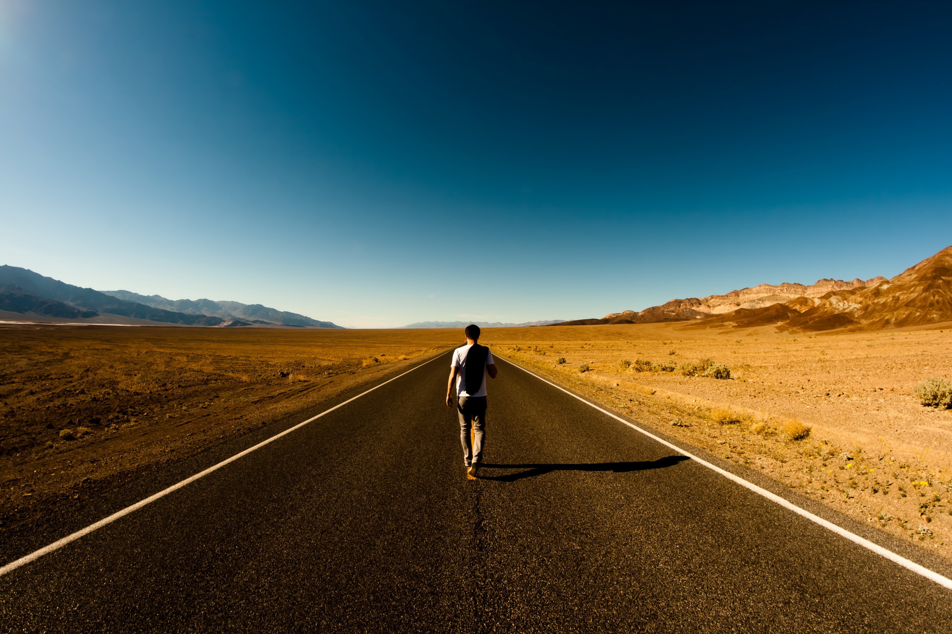 Alone Boy In Road