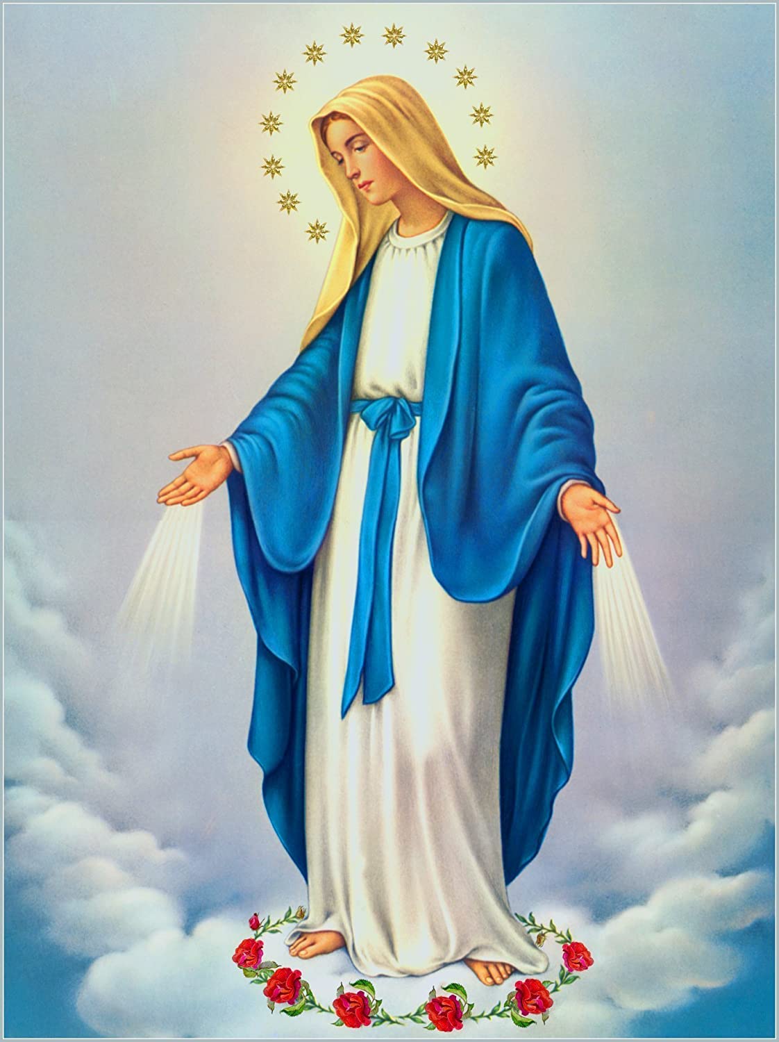 Immaculate Conception POSTER A2 Picture Virgin Mary print image Our Lady Blessed Mother Holy Mary painting Catholic posters prints, Handmade Products