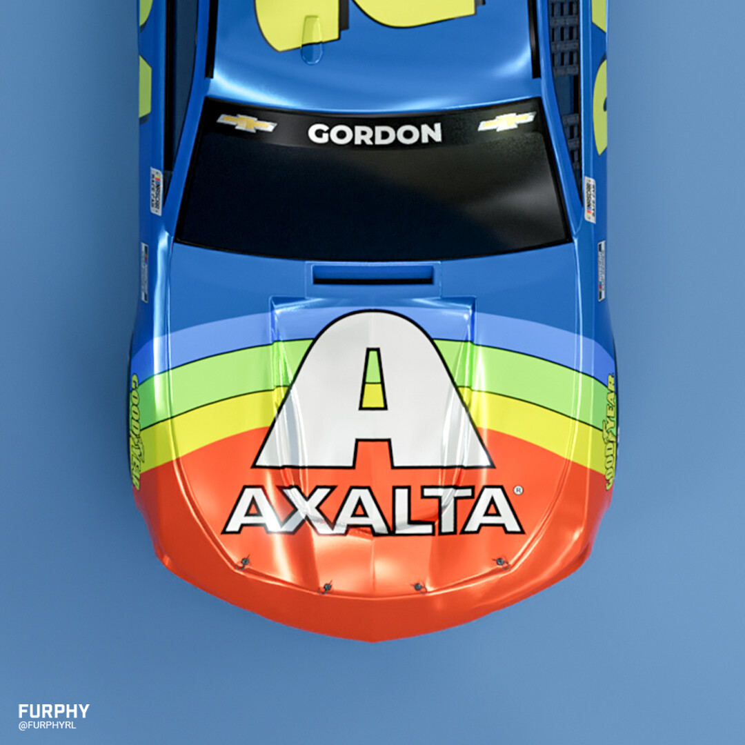 Nascar Axalta Rainbow Camaro (Jeff Gordon) Custom Rocket League Decal, furphy