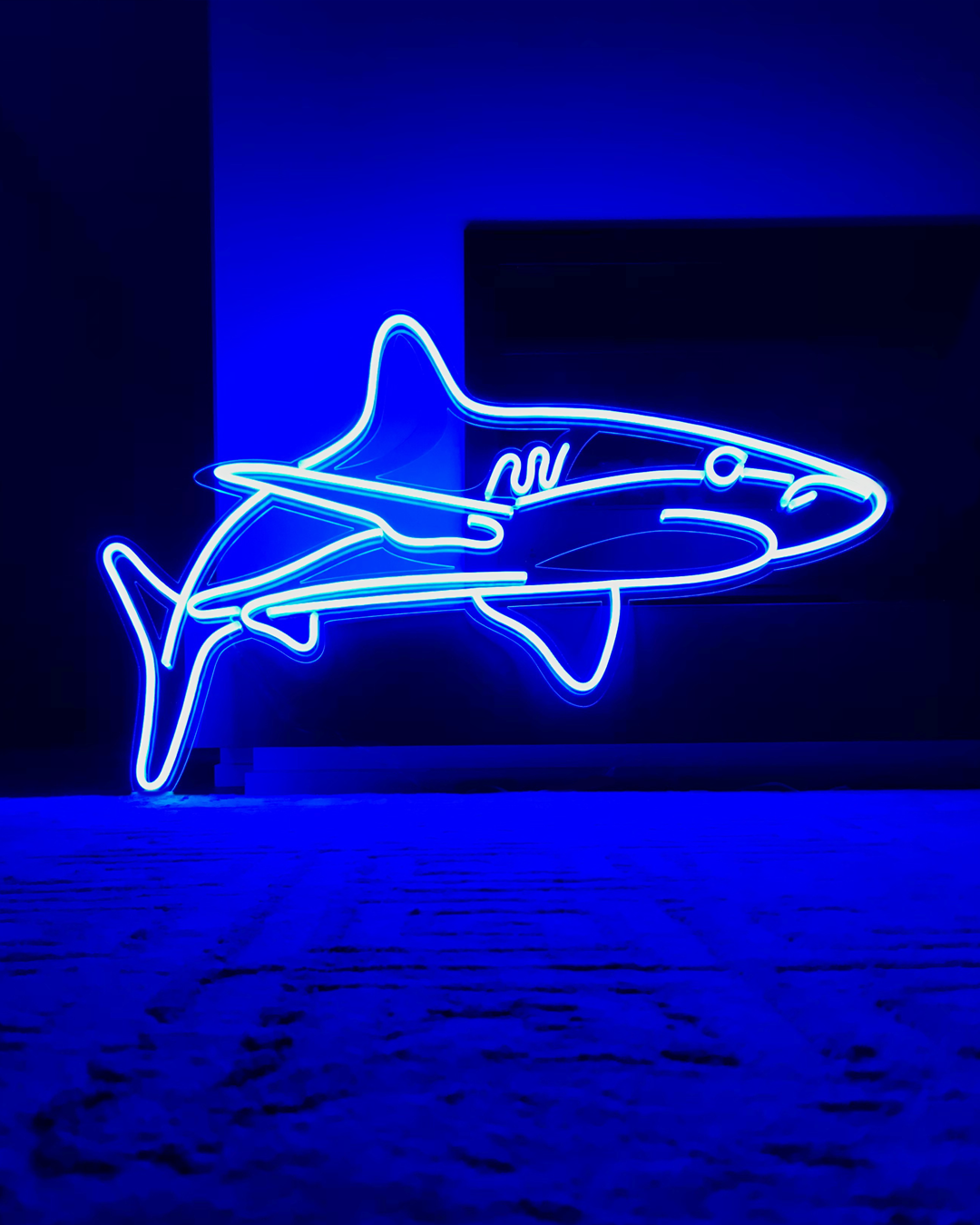 inspo custom neon quote sign art shark. Blue neon lights, Neon signs, Neon wall art