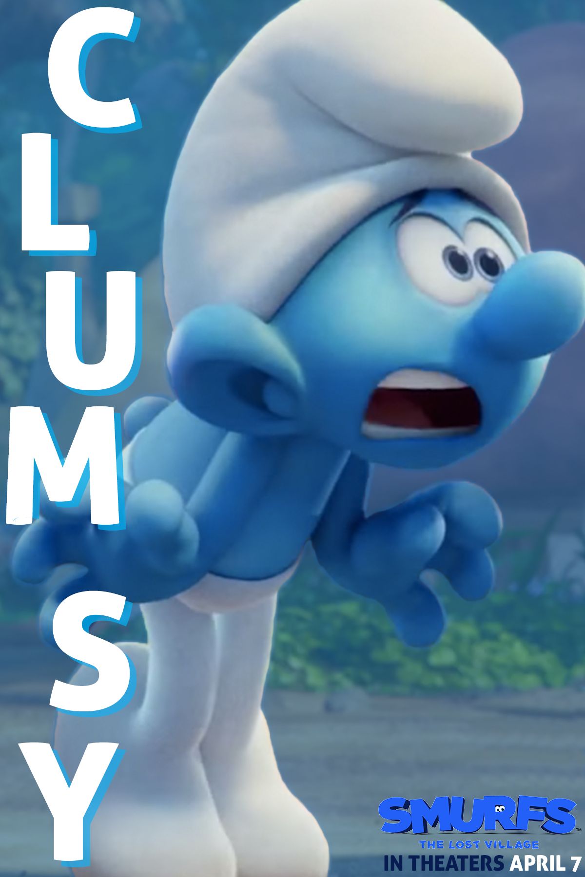 I'm freaking out, you guys!” -Clumsy in SMURFS: THE LOST VILLAGE. Maybe it's the terrifying hanging bridge, the fire breathin. Smurfs, Smurfs movie, 80s cartoons