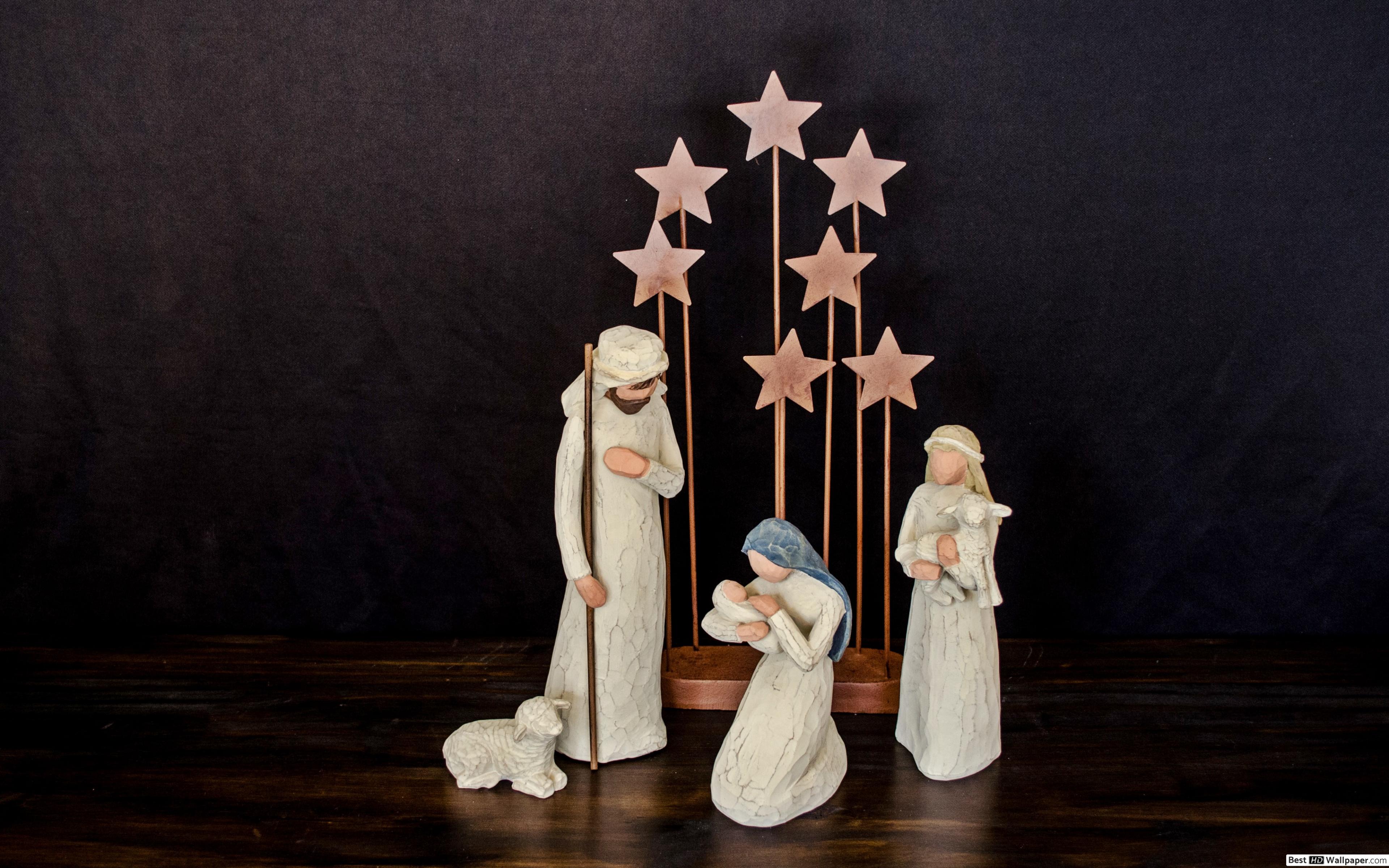 Christmas Belen, baby Jesus birth scene HD wallpaper download