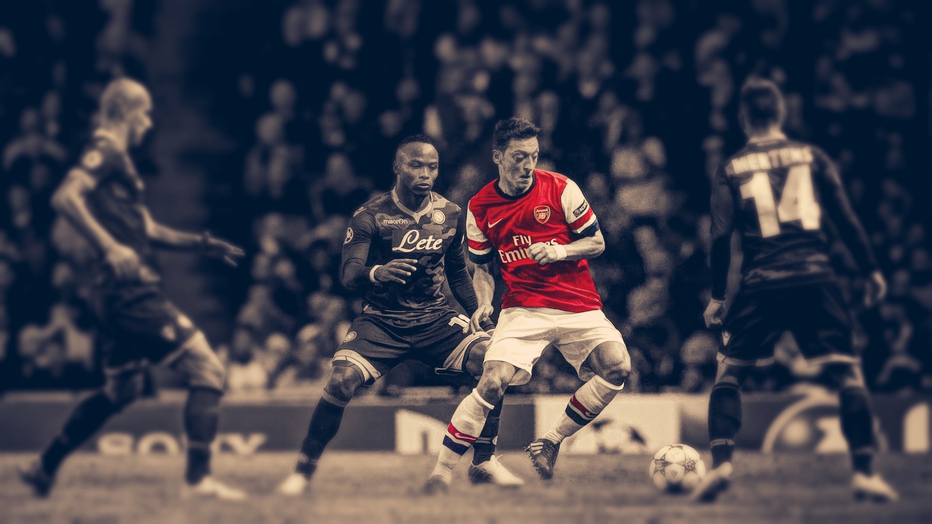 soccer, HDR, Arsenal Fc, Mesut Ozil, Selective Coloring Wallpaper HD / Desktop and Mobile Background