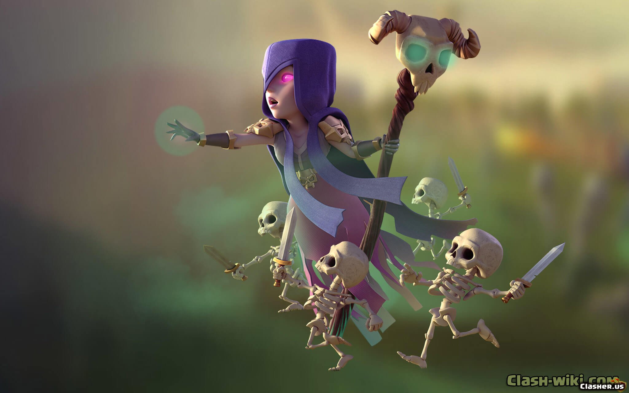 Witch, skeleton of Clans Wallpaper