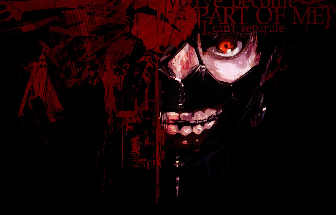 Wallpaper mask, red eye, Tokyo Ghoul, Ken Kanek, Tokyo Ghoul, The Kaneko Ken image for desktop, section прочее