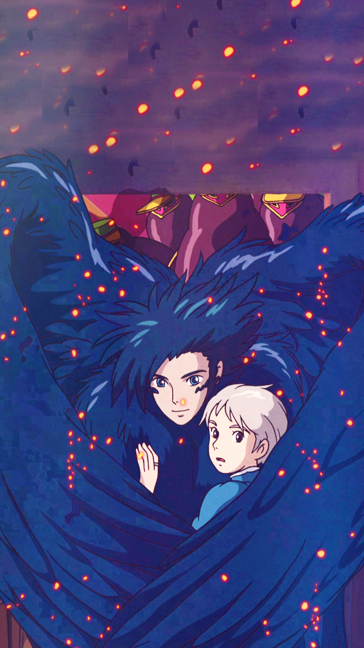 Background. Howl & Sophie.. Howl's Moving Castle.. By Aprettyfire (Tumblr). Anime wallpaper, Ghibli artwork, Howl and sophie