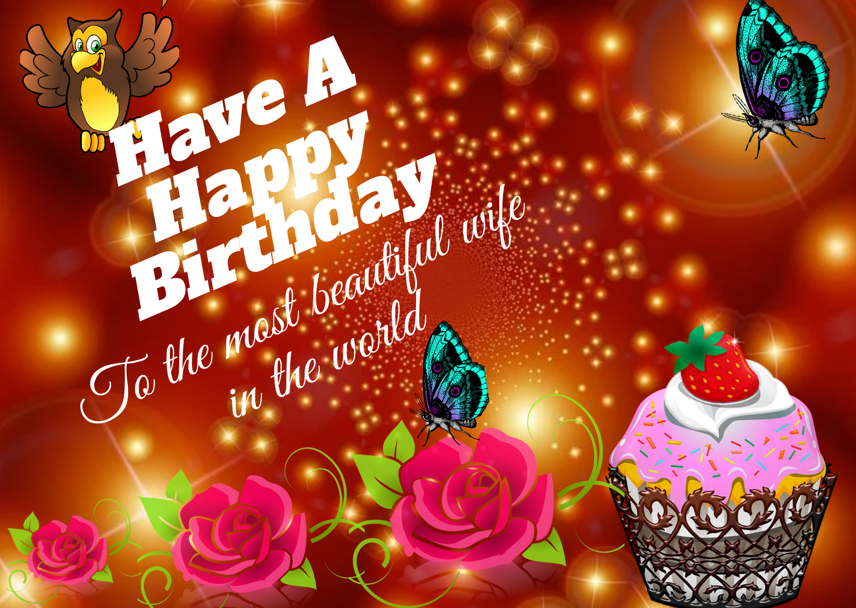 Best Beautiful Happy Birthday Wishes for wife In English, whatsaap birthday Wishes image for Wife free