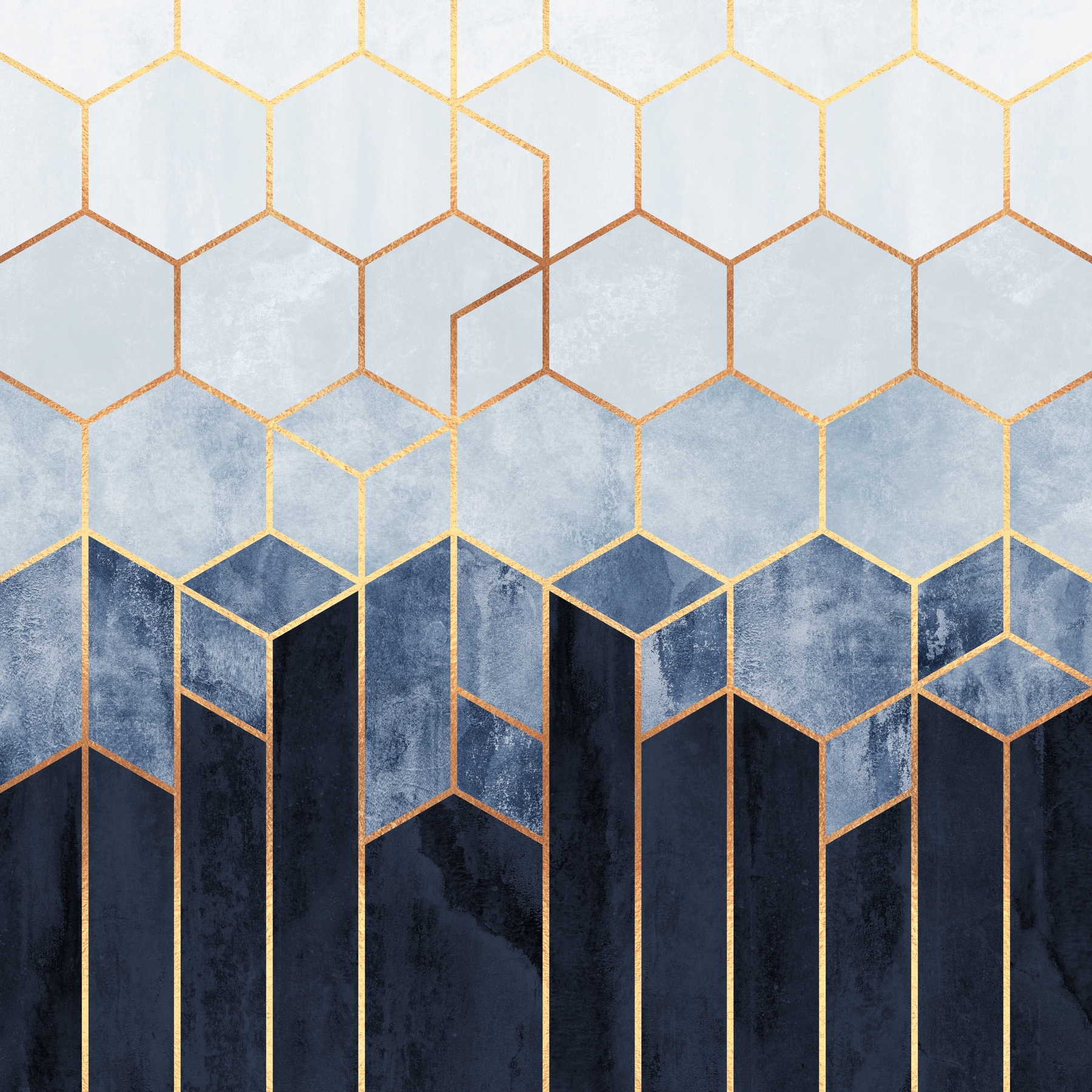Buy Soft Blue Hexagons wallpaper US shipping at Happywall.com