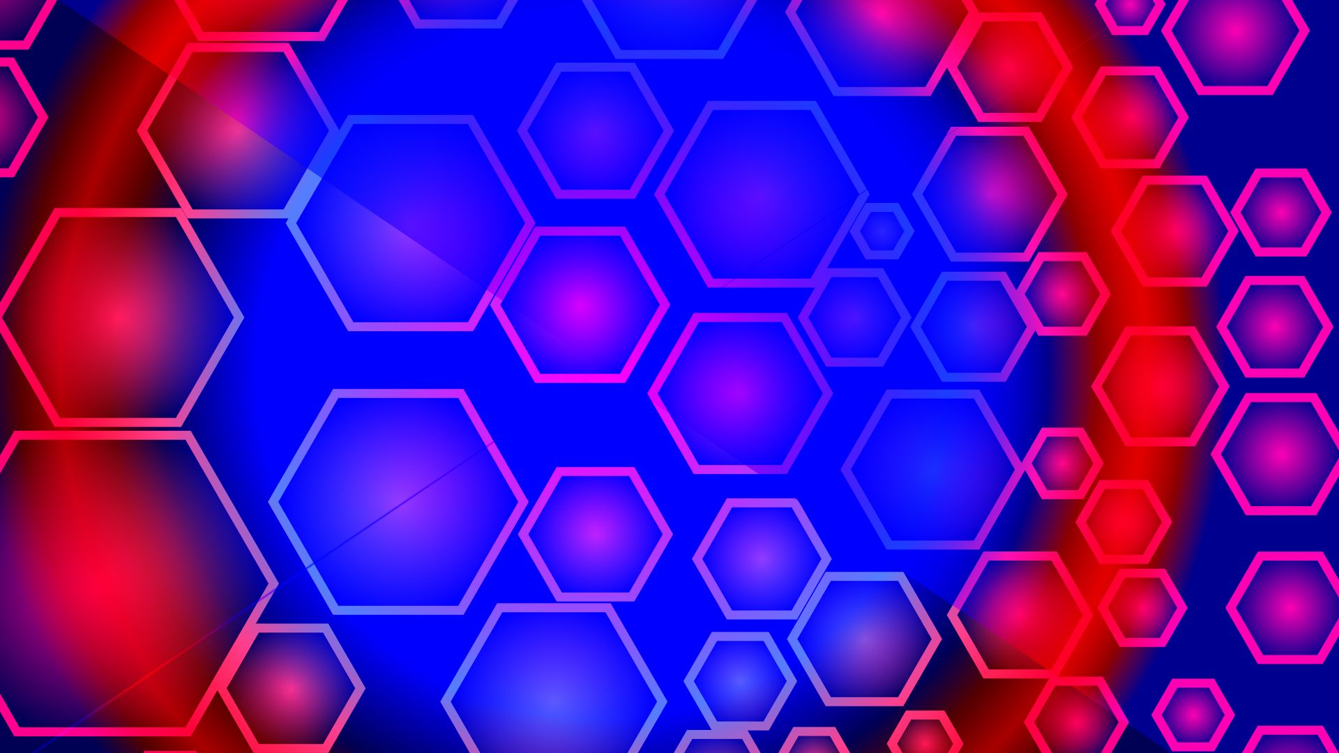 Desktop Wallpaper Abstract, Red Blue Hexagon, HD Image, Picture, Background, 983b92