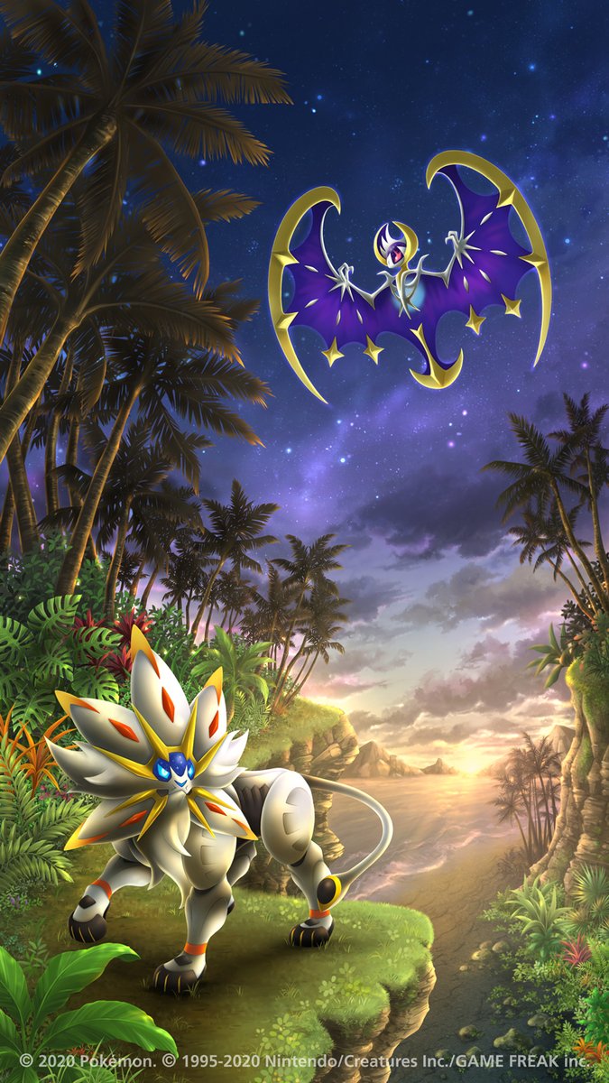 PLDH seventh wallpaper in Crown Tundra's Legendary Pokémon Wallpaper campaign has been released! Alola's emissaries of the sun and moon, Solgaleo and Lunala, grace this wallpaper. Previous wallpaper collected