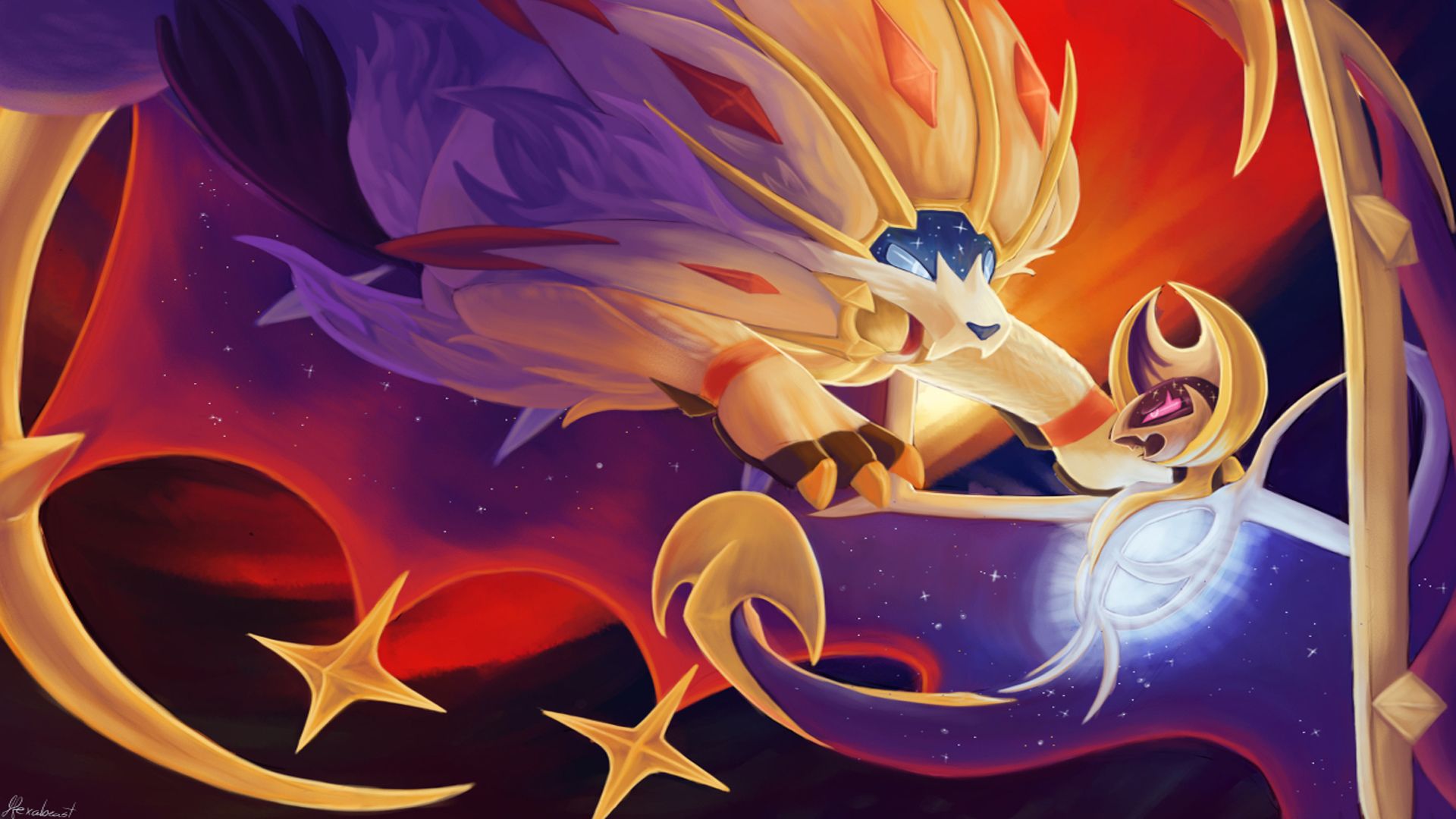 Jeux Vidéo Pokémon Soleil Et Lune Lunala (Pokémon) Pokémon Solgaleo (Pokémon) Pokémon Sun Pokémon Moon Fond d'écran. Pokemon, Pokemon sun, Pokemon art
