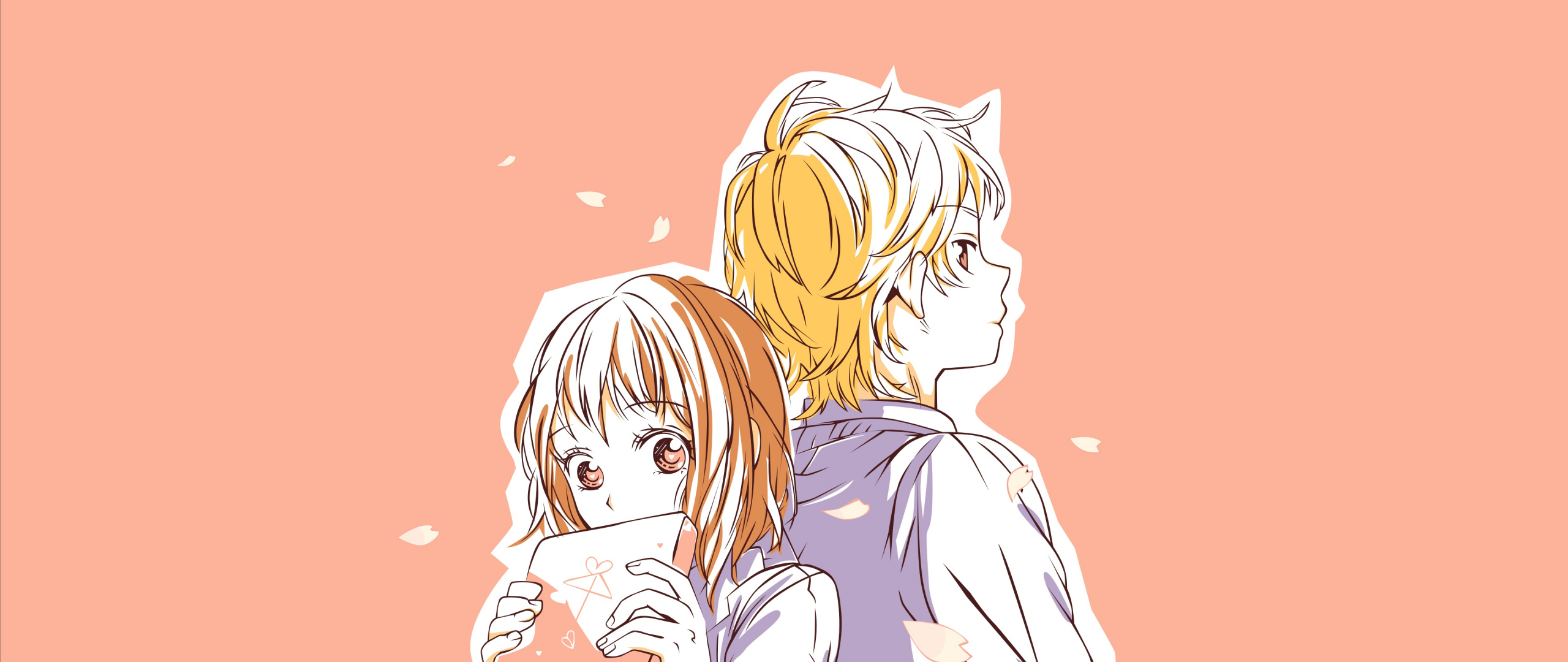 Desktop Wallpaper Haruki Serizawa, Zutto Mae Kara Suki Deshita, Anime, Couple, Minimal, HD Image, Picture, Background, D21454