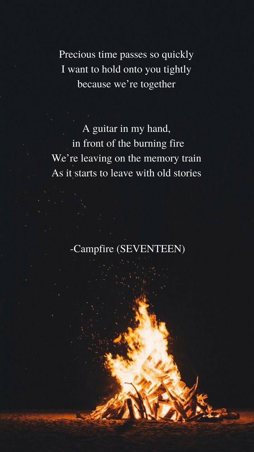 Campfire By SEVENTEEN Lyrics Wallpaper. Kutipan Lirik, Lirik Lagu, Kata Kata