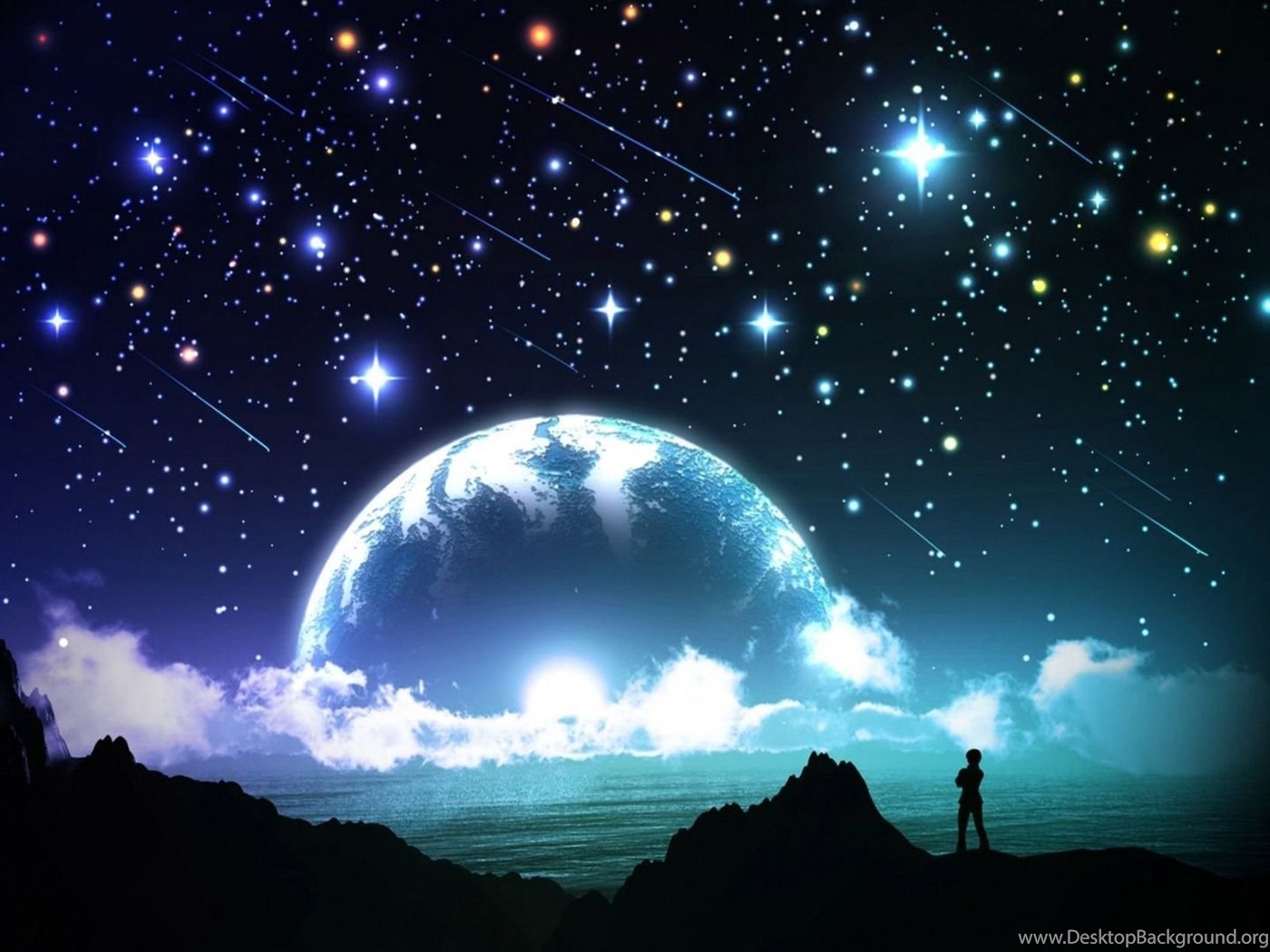 Bright Night Sky Wallpaper Desktop Background