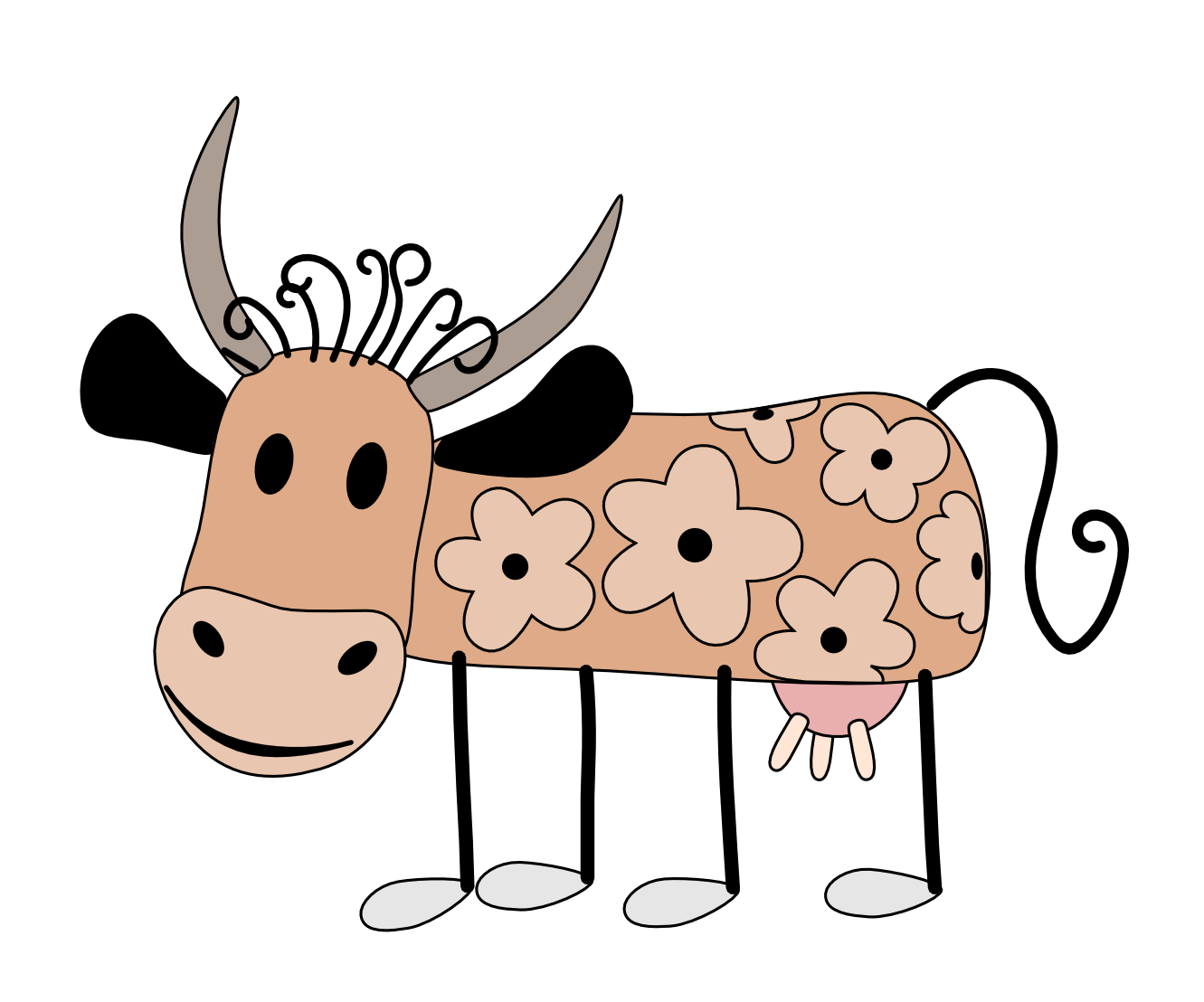 Happy cow. Корова из мультика. Бычок вектор. Бычок иллюстрация. Нарисовать бычка.