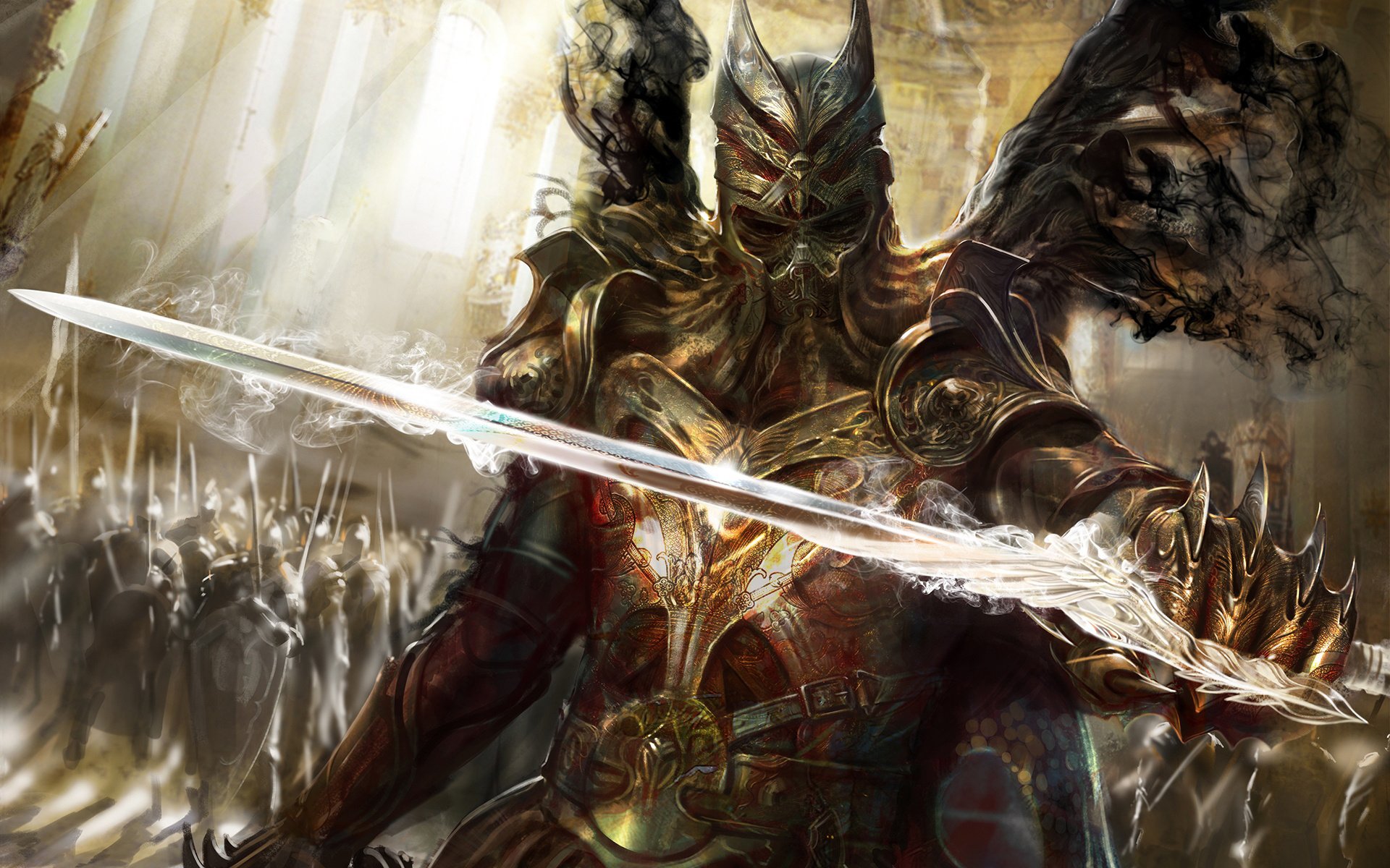 magic, Armor, Demon, Warrior, Sword Wallpaper HD / Desktop and Mobile Background