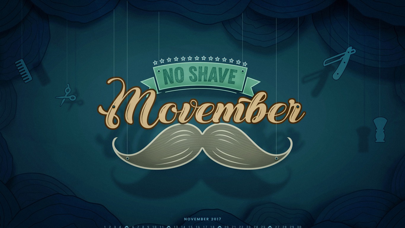 No Shave Movember November 2017 Calendar Wallpaper2017 Shave November