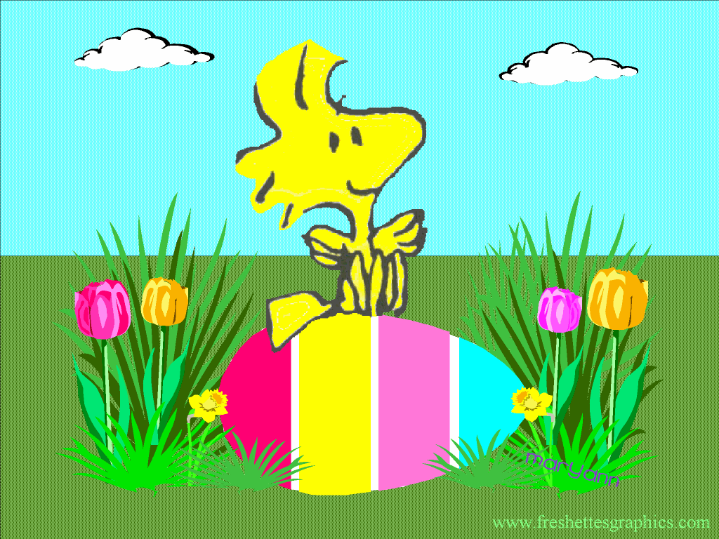 Woodstock Peanuts Easter Wallpaper 1024x768
