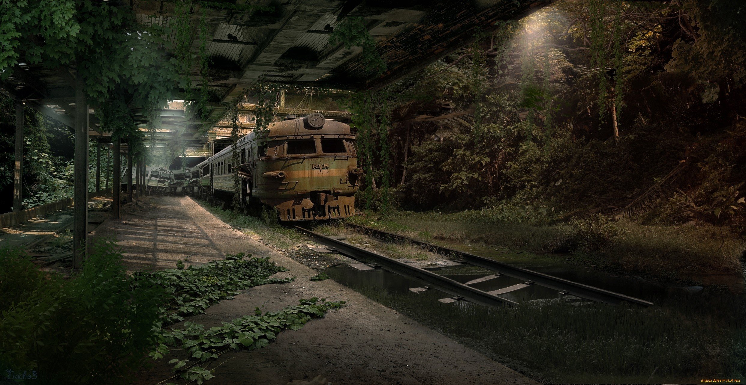 Train Apocalyptic Sci Fi Dark Wallpaperx1285