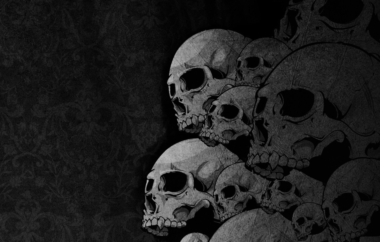 Wallpaper skulls, bones, drawing image for desktop, section минимализм