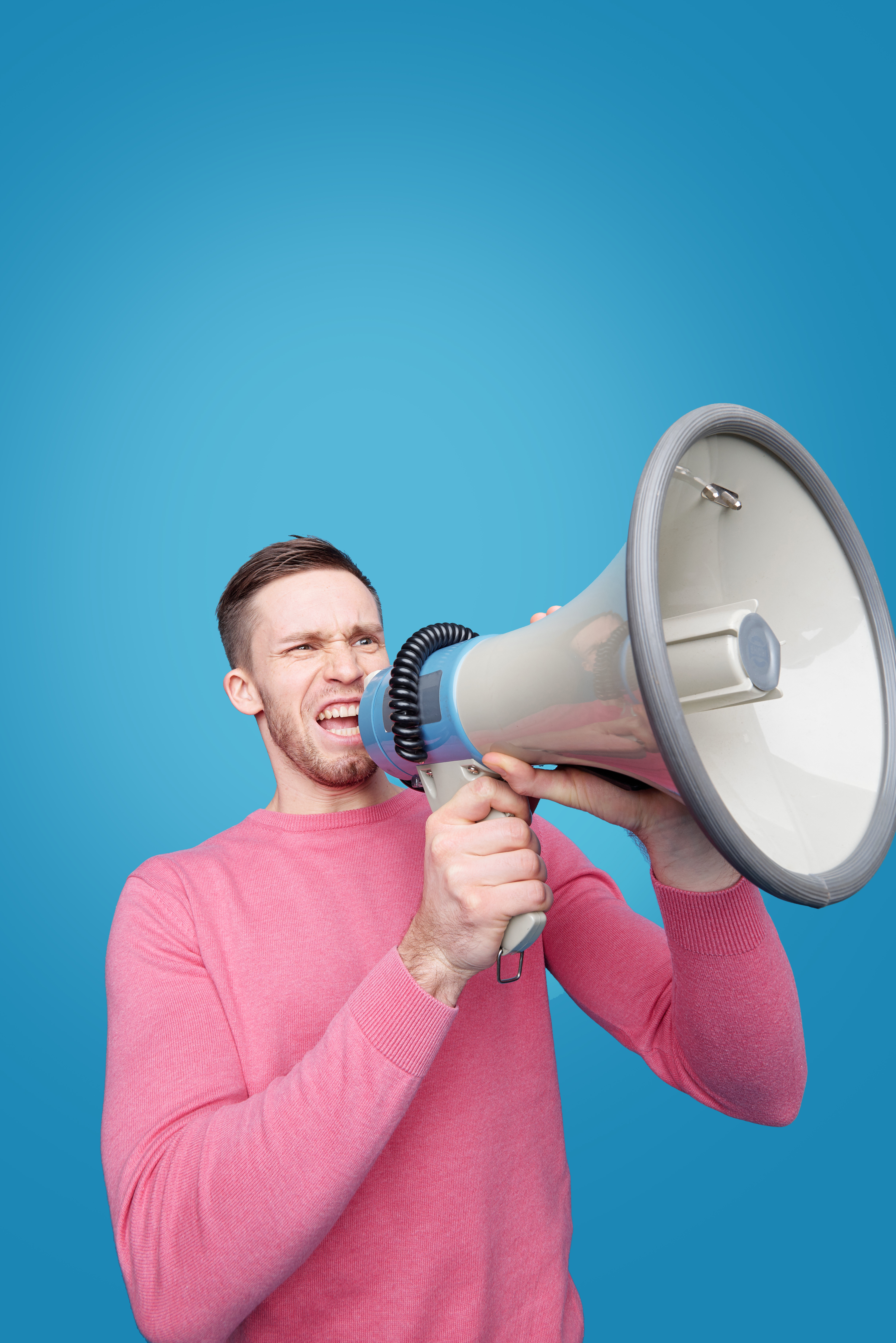 Man Talking on a Megaphone · Free