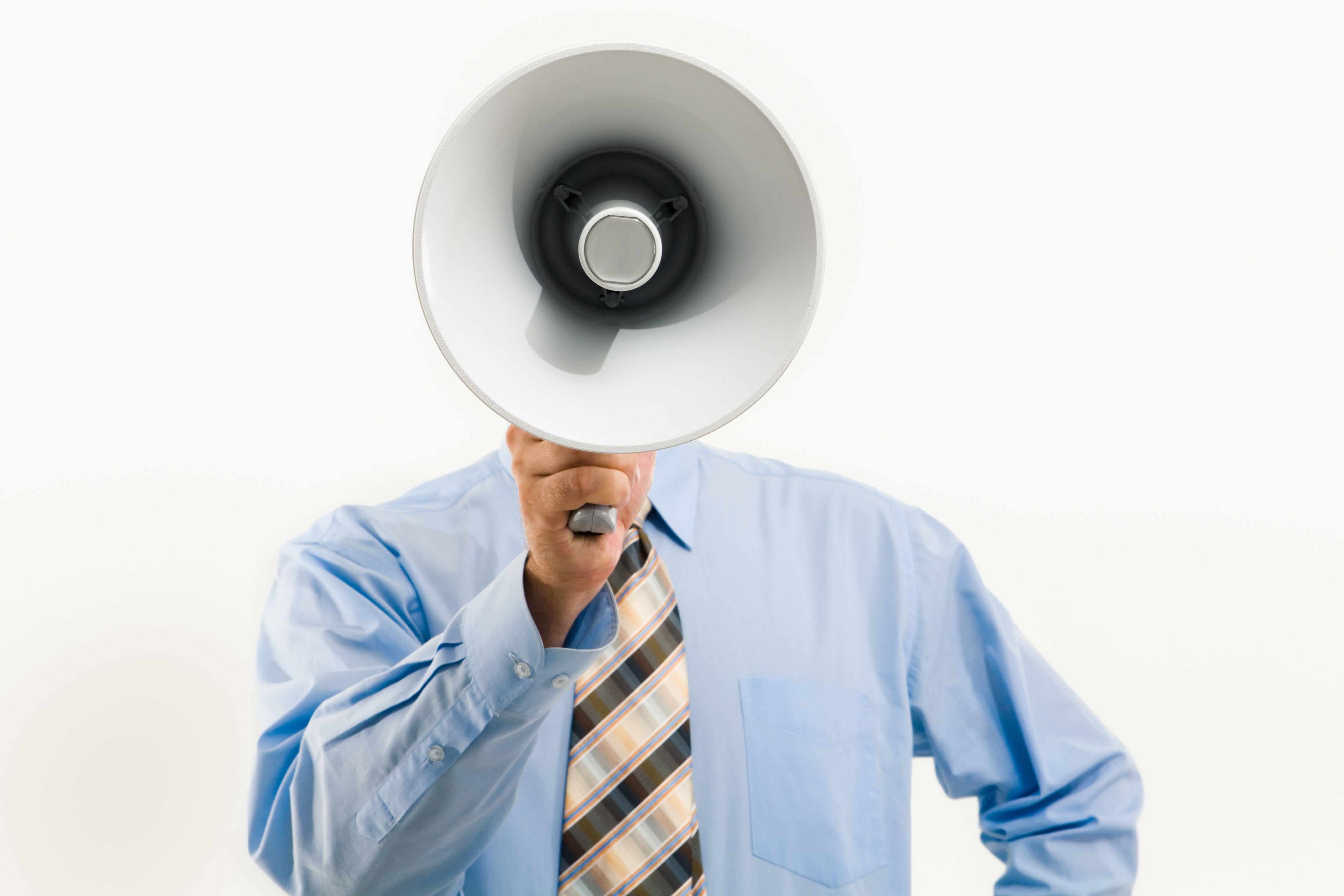 Man Holding a Megaphone · Free