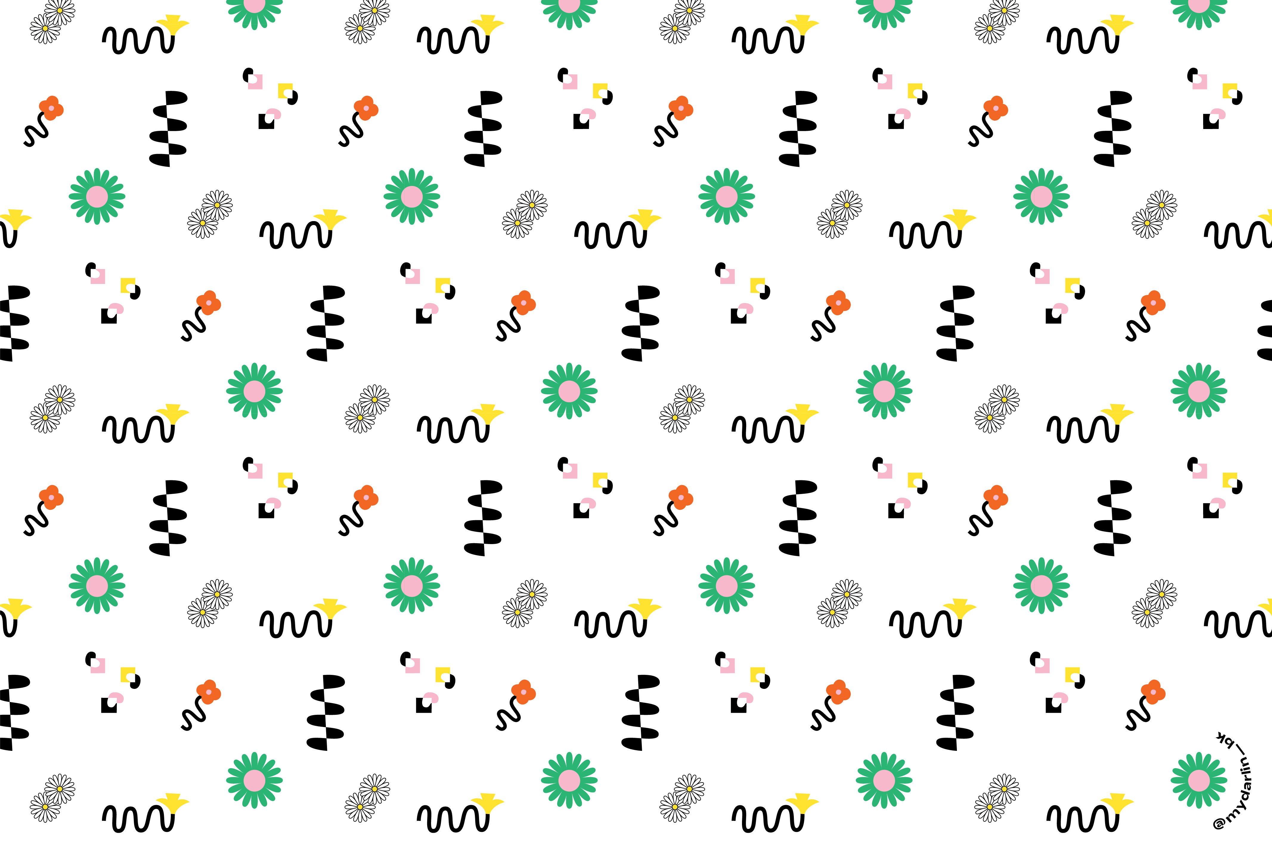 Les Fleurs Pattern Device Wallpaper