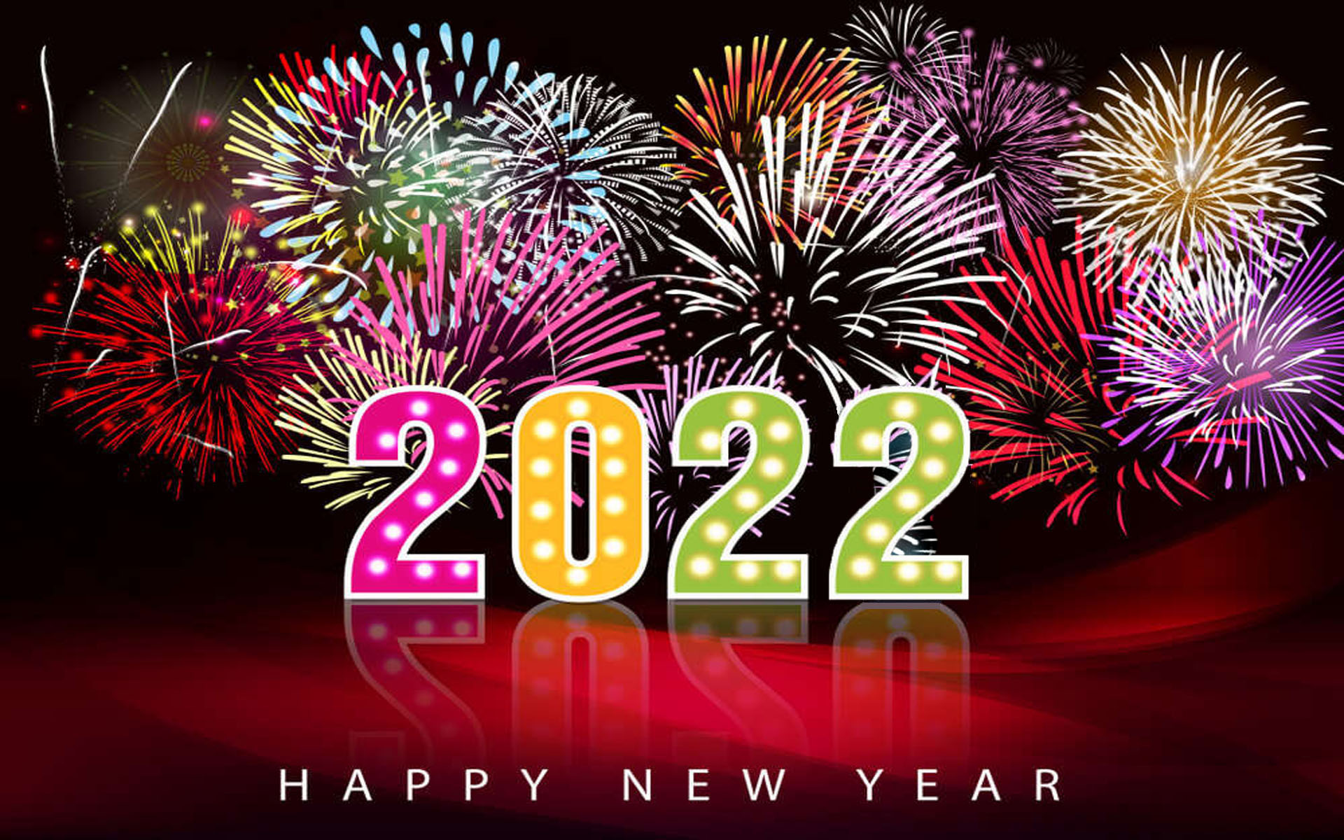 Greeting For New Year's Eve 2022 Fireworks In Night HD Wallpaper, Wallpaper13.com