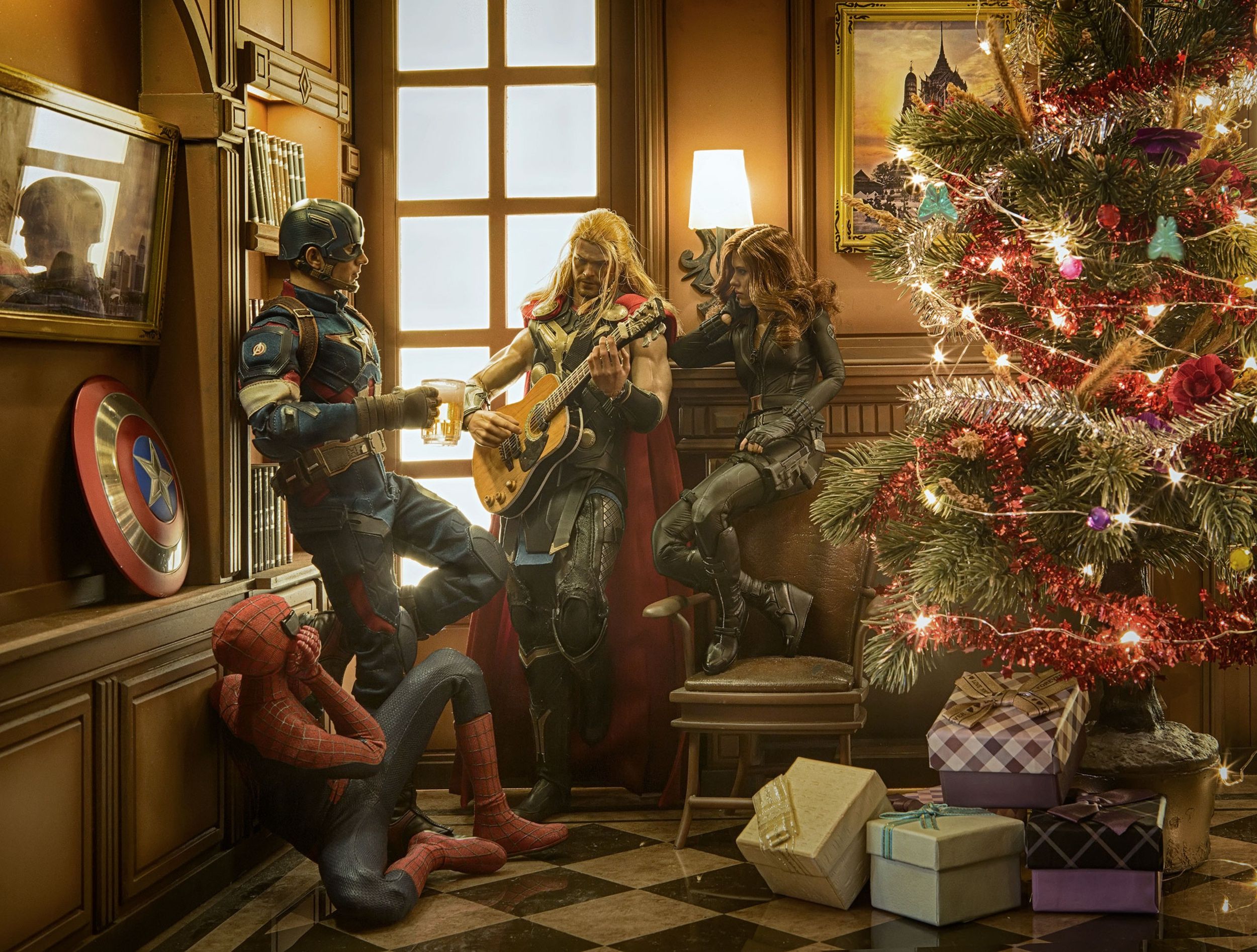 Avengers Christmas Wallpaper Free Avengers Christmas Background