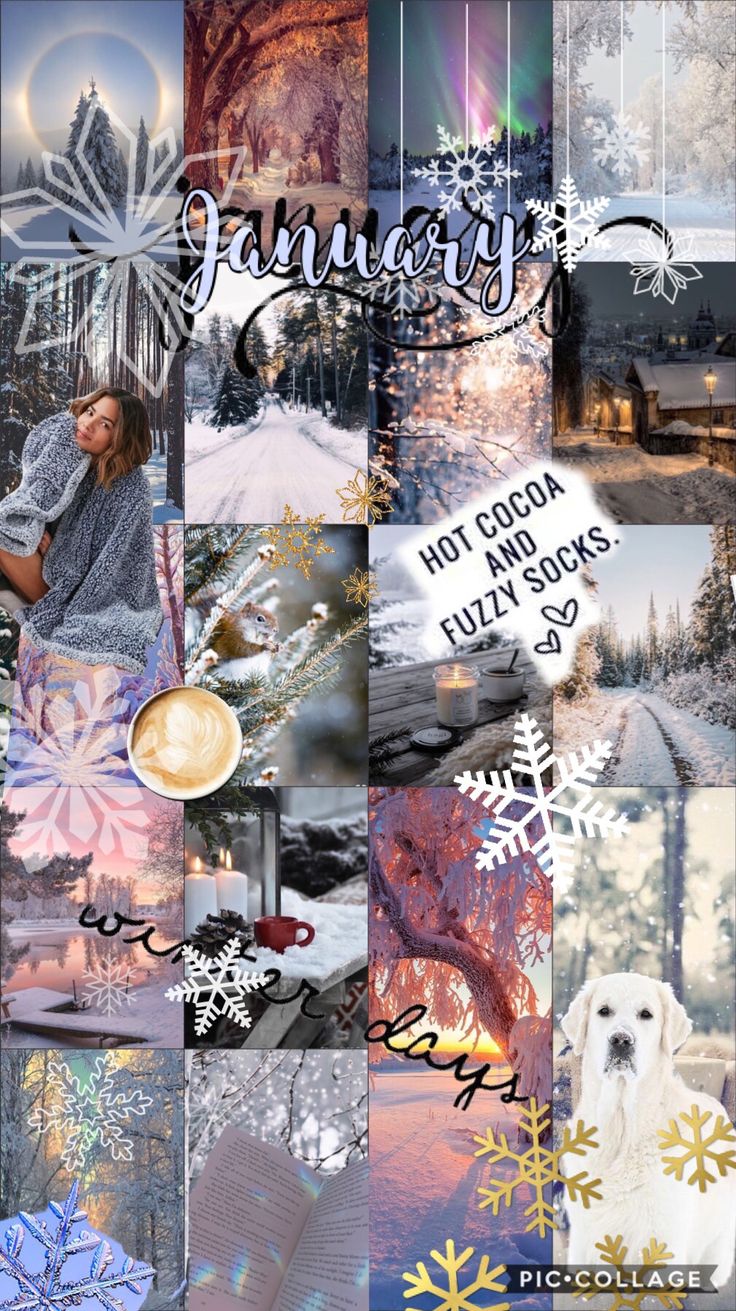 January Wallpaper Collage. January wallpaper, Winter wallpaper, Pretty wallpaper iphone