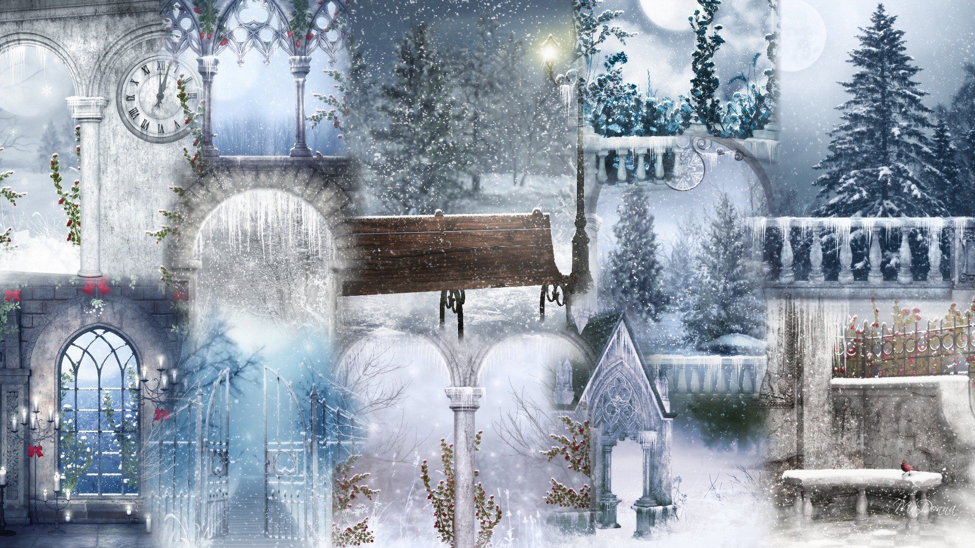 Cool winter art wallpaper 1920x1080 Full HD (1080p) desktop background