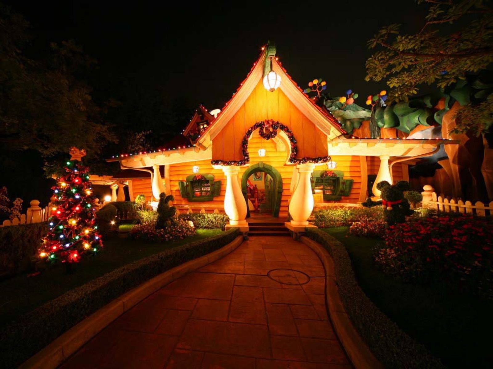 Christmas House Decoration Wallpaper House Background HD