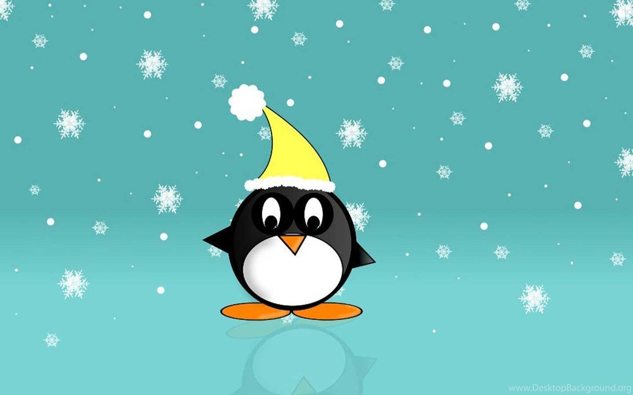 Cute Christmas Penguin Wallpaper