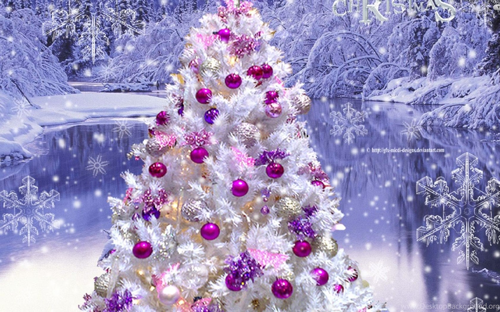 Download Wallpaper HD 1920x1080 Christmas Pink Christmas Tree. Desktop Background