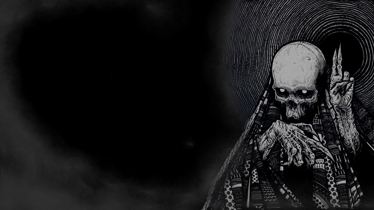 Dark horror skeleton skull occult evil wallpaperx1080