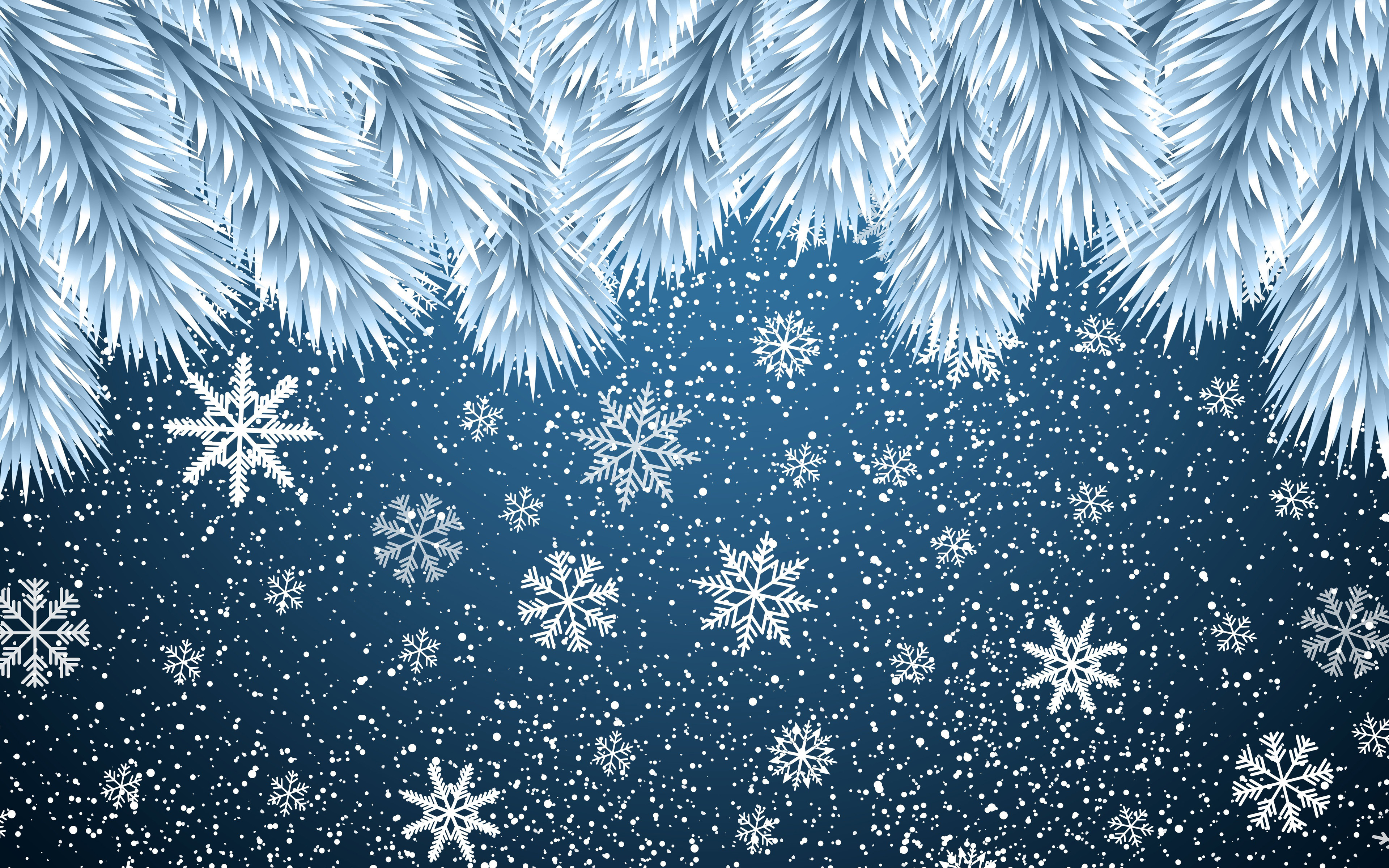 Download wallpaper 4k, blue snowflakes background, snowfall, snowflakes patterns, winter background, Christmas concepts, snowflakes, white snowflakes, Merry Christmas for desktop with resolution 3840x2400. High Quality HD picture wallpaper